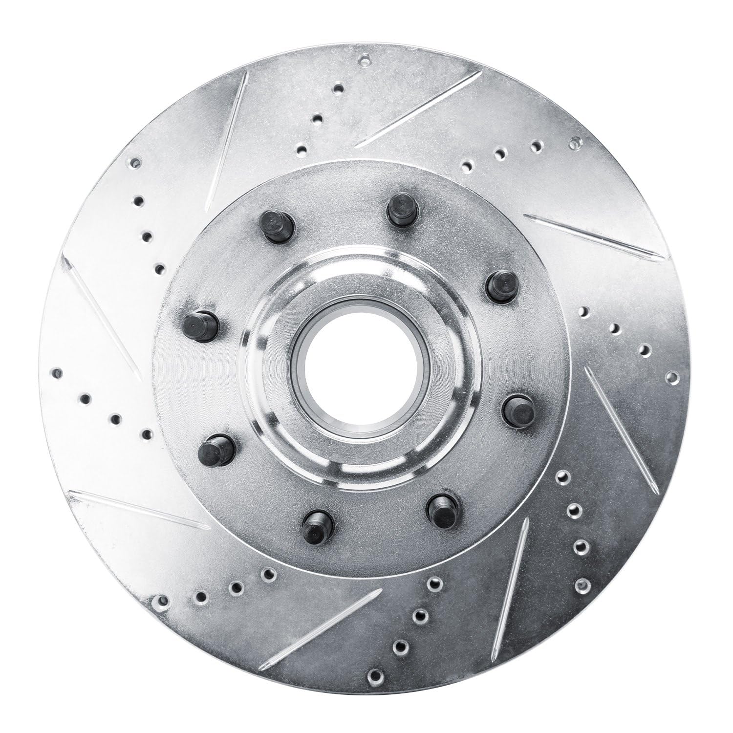 R1 Concepts Brake Rotor Drilled and Slotted Silver EDZ-54224L