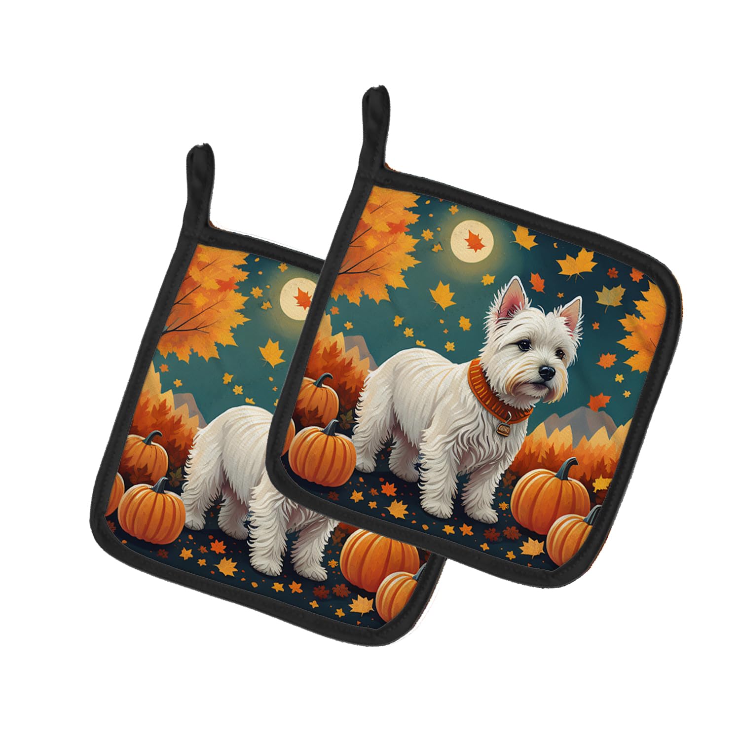 Westie Fall Pair of Pot Holders