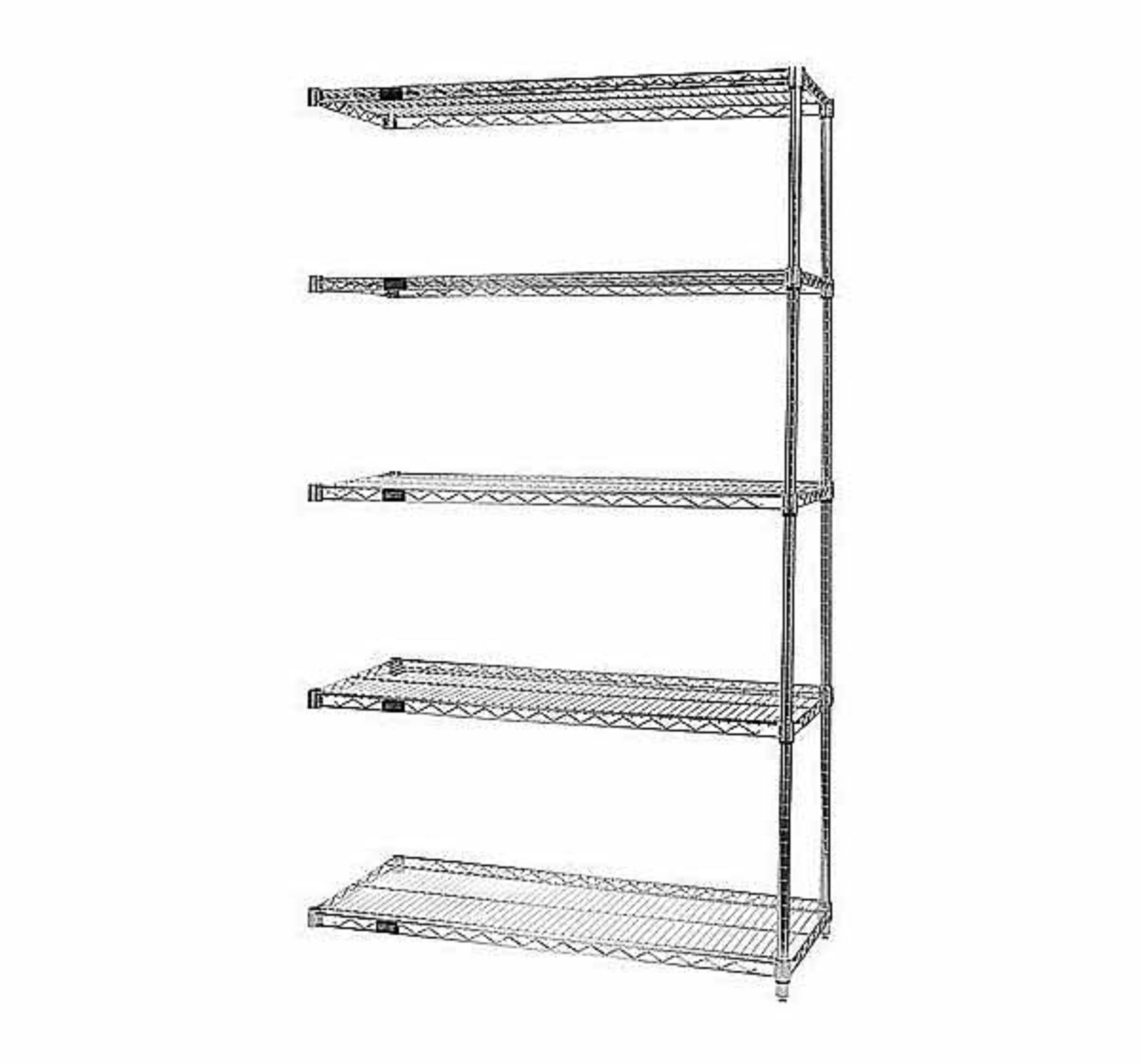Wire 5 Shelf ADD-ON KIT Chrome 54in