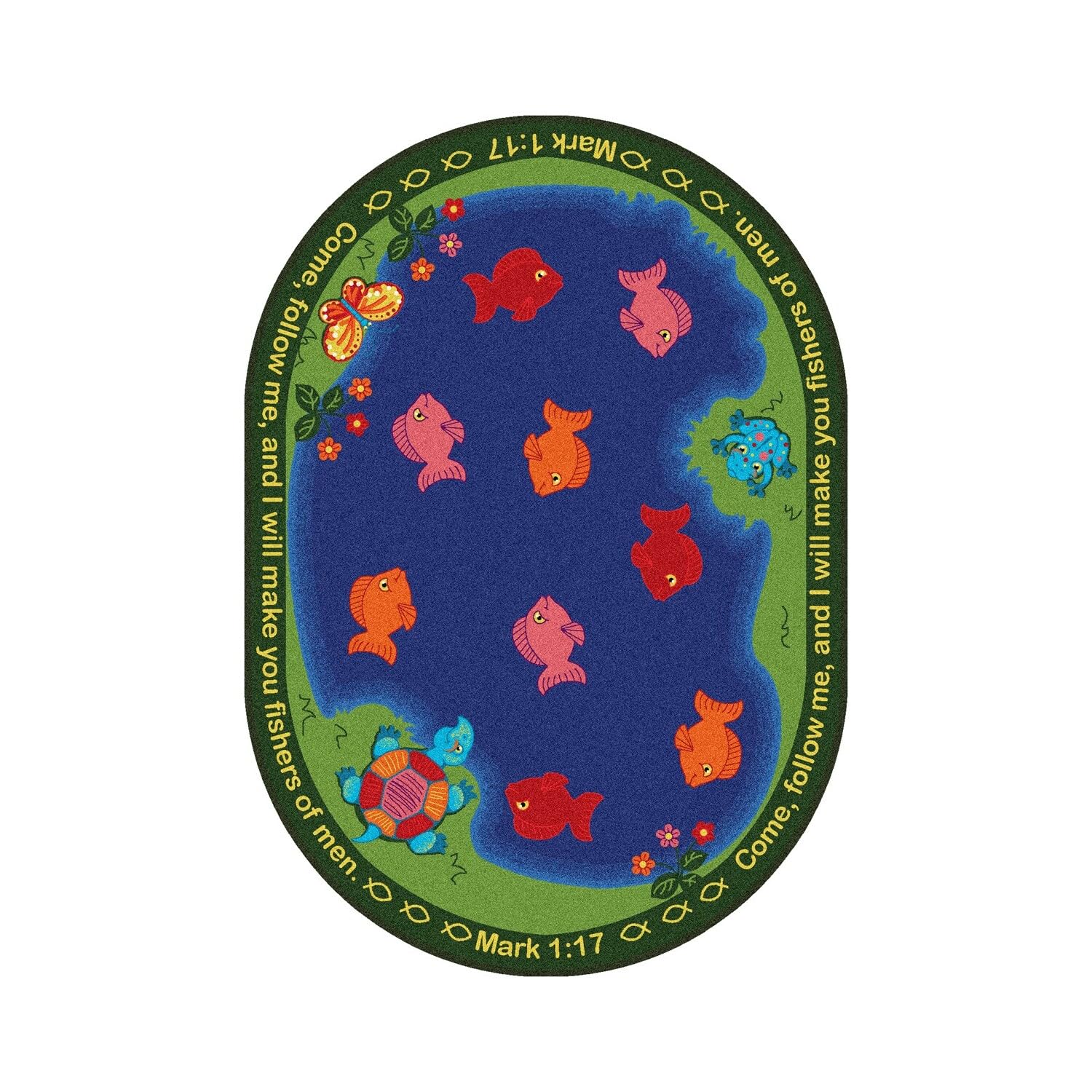 Fishers of Men 109 x 132??Oval area rug in color Multi