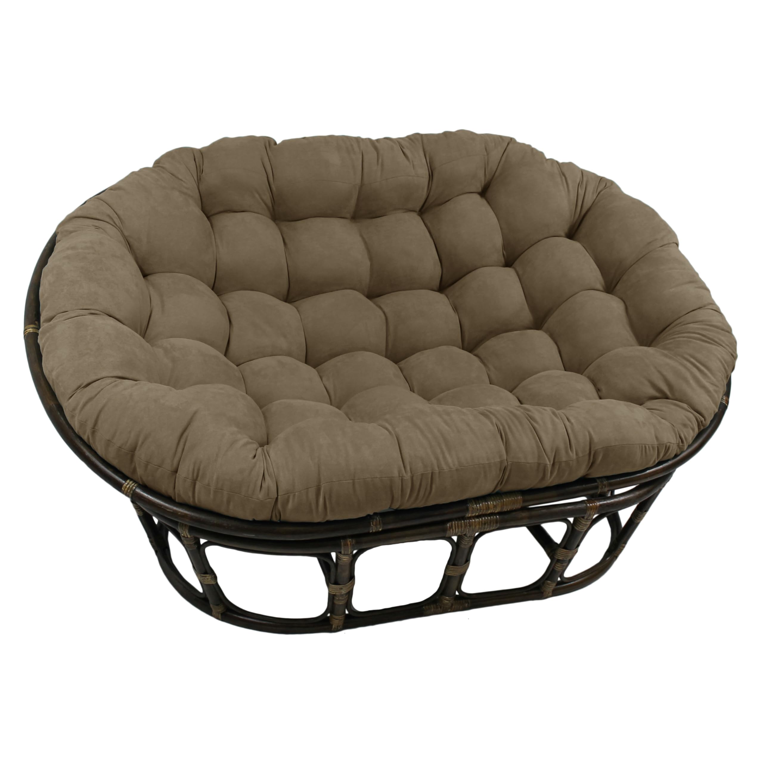 65-inch by 48-inch Solid Micro Suede Double Papasan Cushion - Java