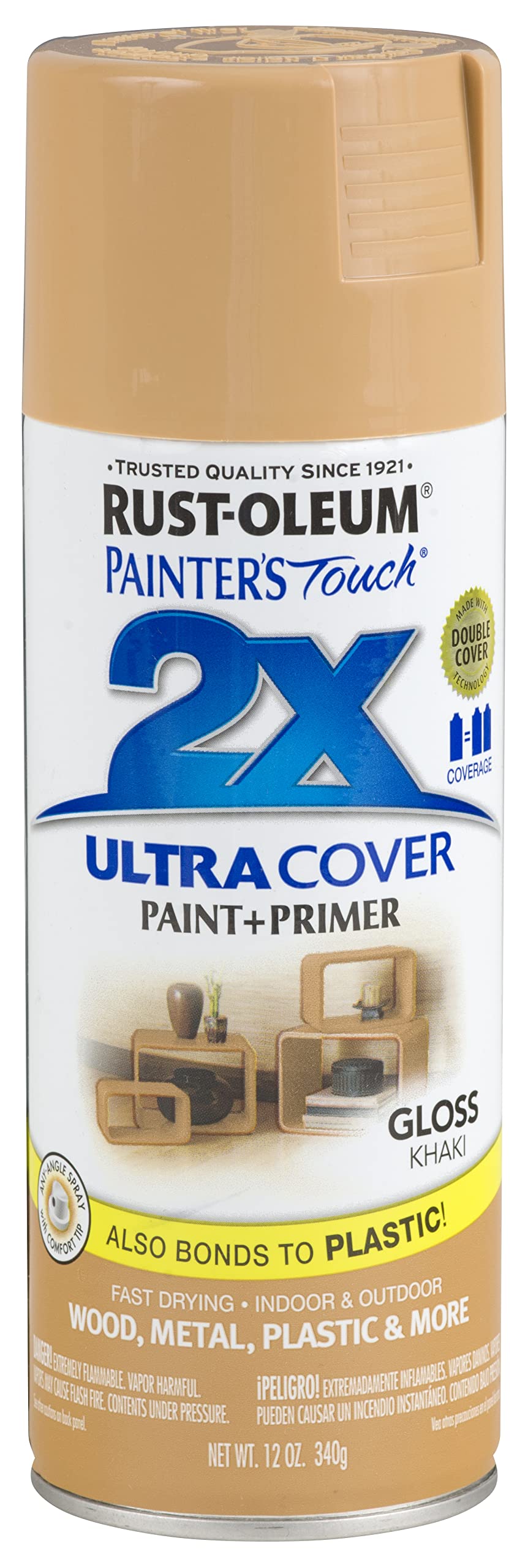 Rust-Oleum 249103 Painter'S Touch 2X Ultra Cover, 12 Oz, Gloss Khaki
