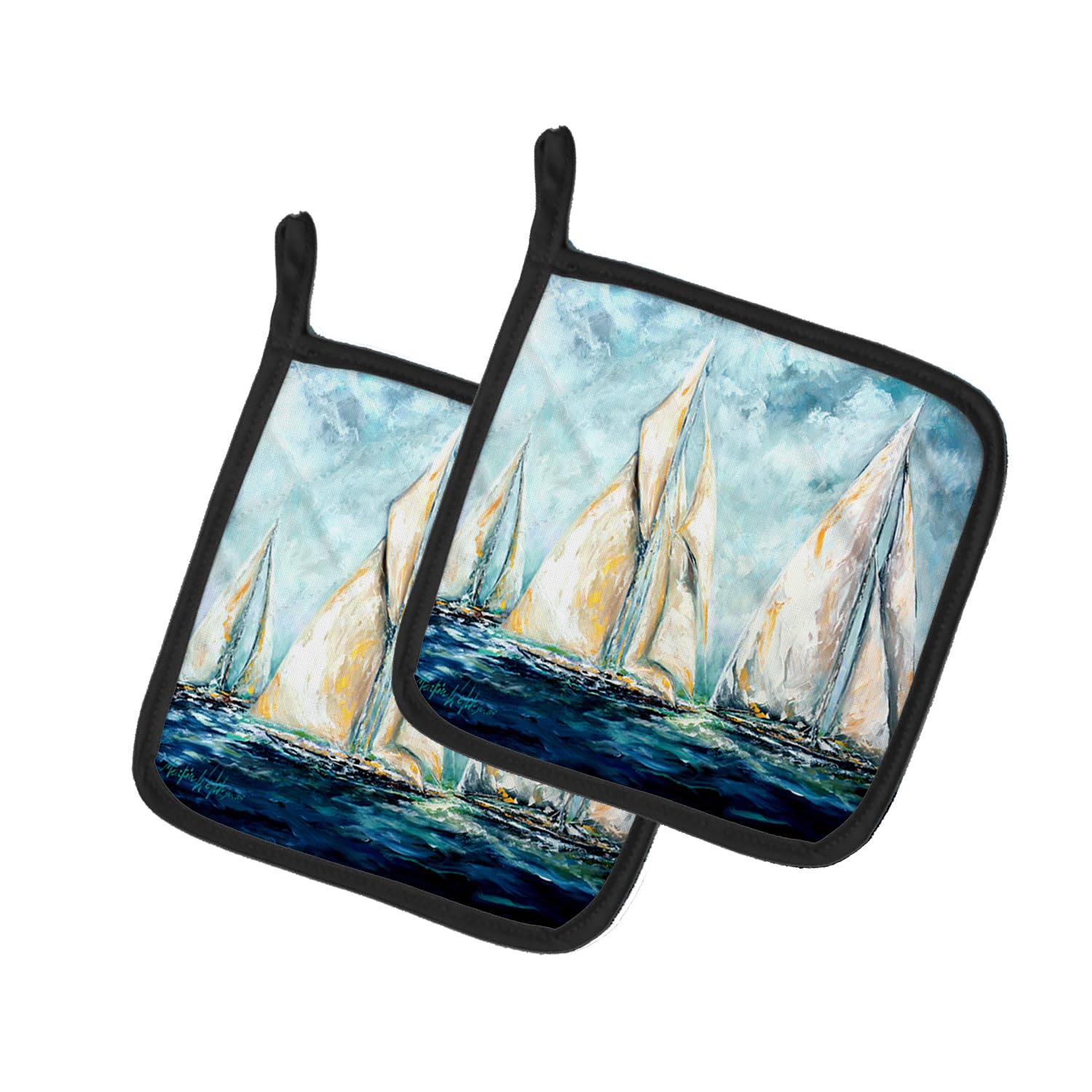 Sailboats Last Mile Pair of Pot Holders