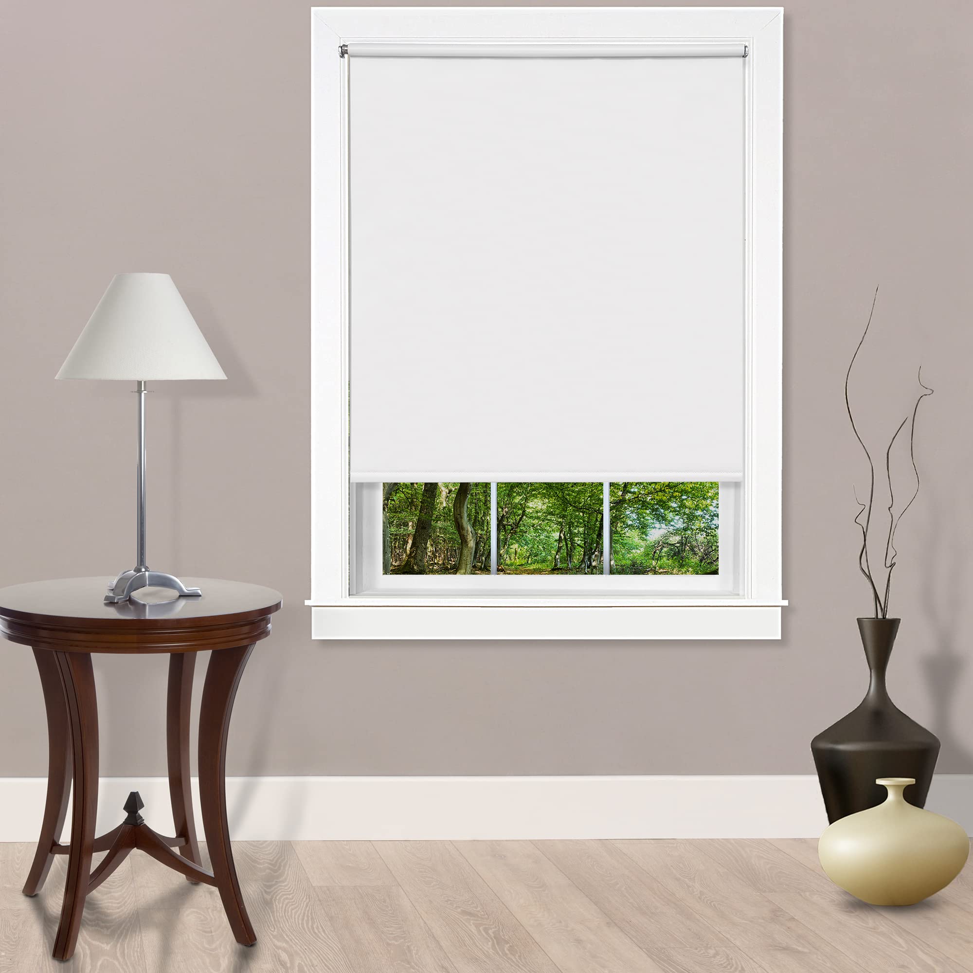 Cords Free Tear Down Room Darkening Window Shade 37x72 White