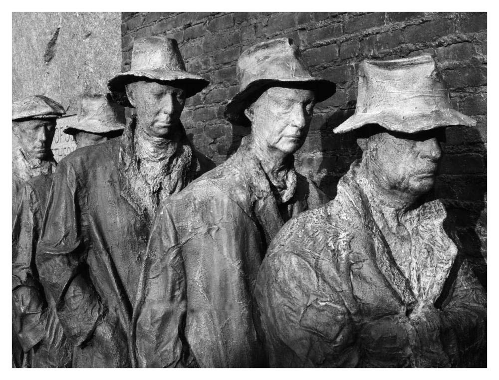 Breadline, F.D.R. Memorial, Washington, D.C. - Black and White Variant-Paper Art-42x32”