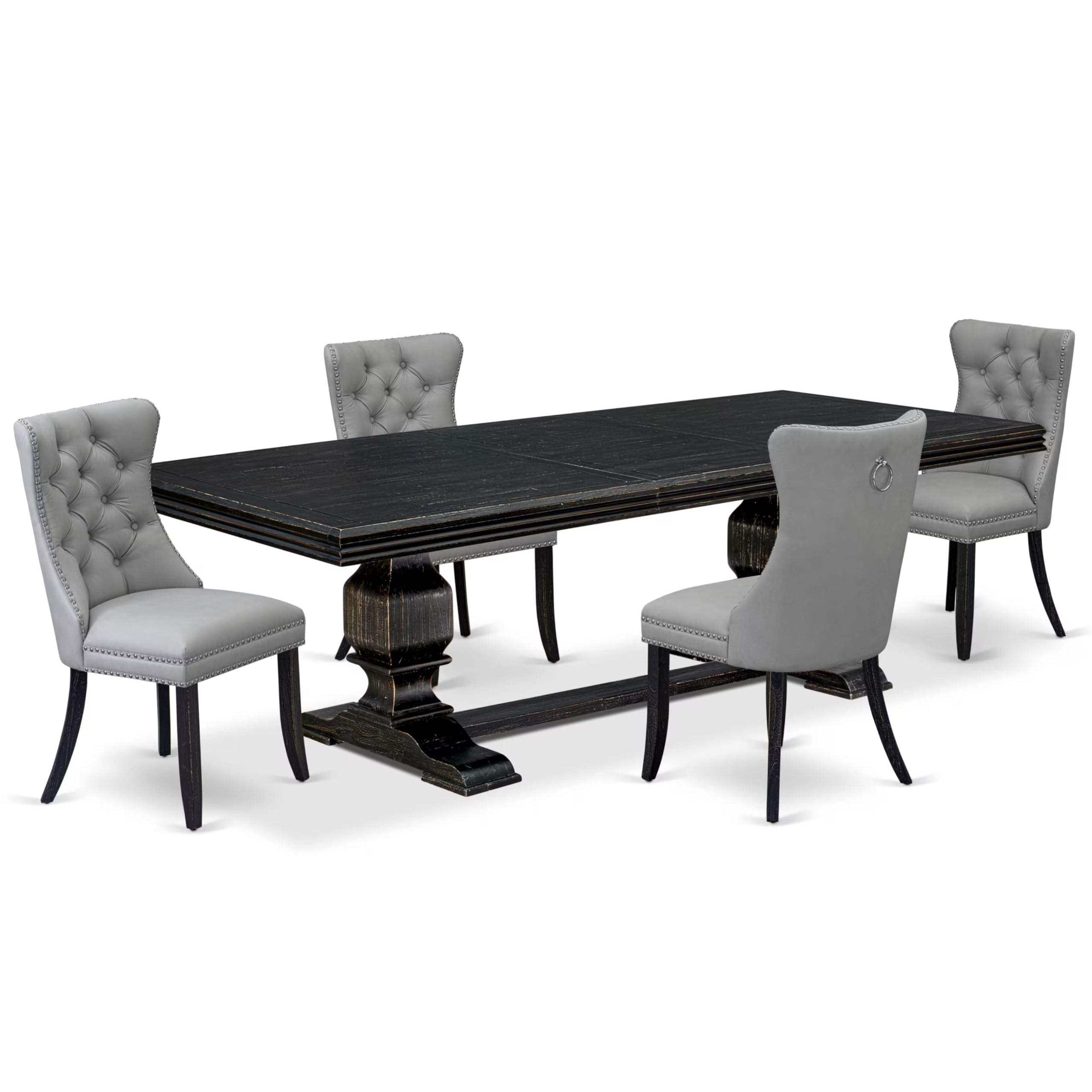 5 piece kitchen table set a dinner table and 4 Faux Leather dining room Chairs