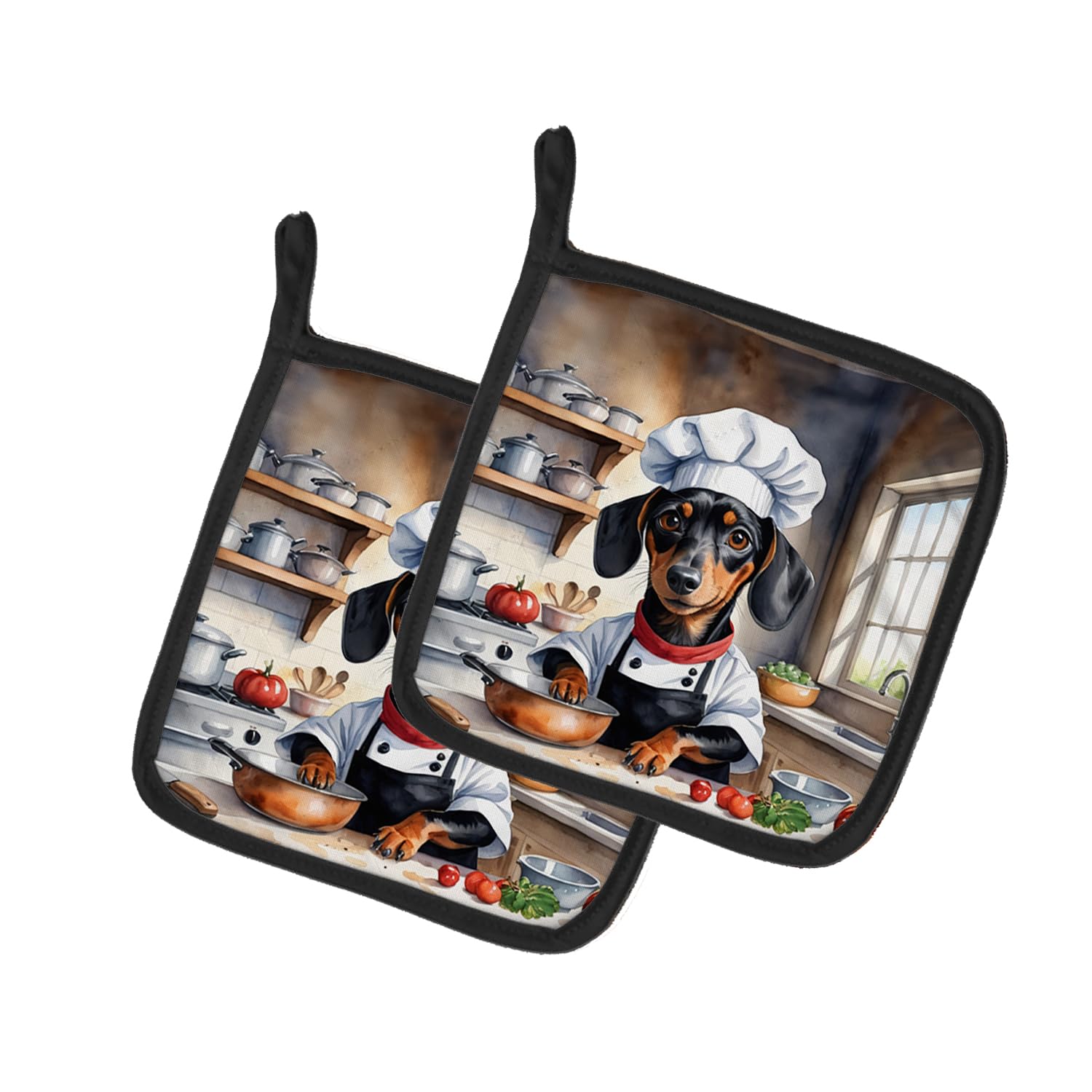 Dachshund The Chef Pair of Pot Holders