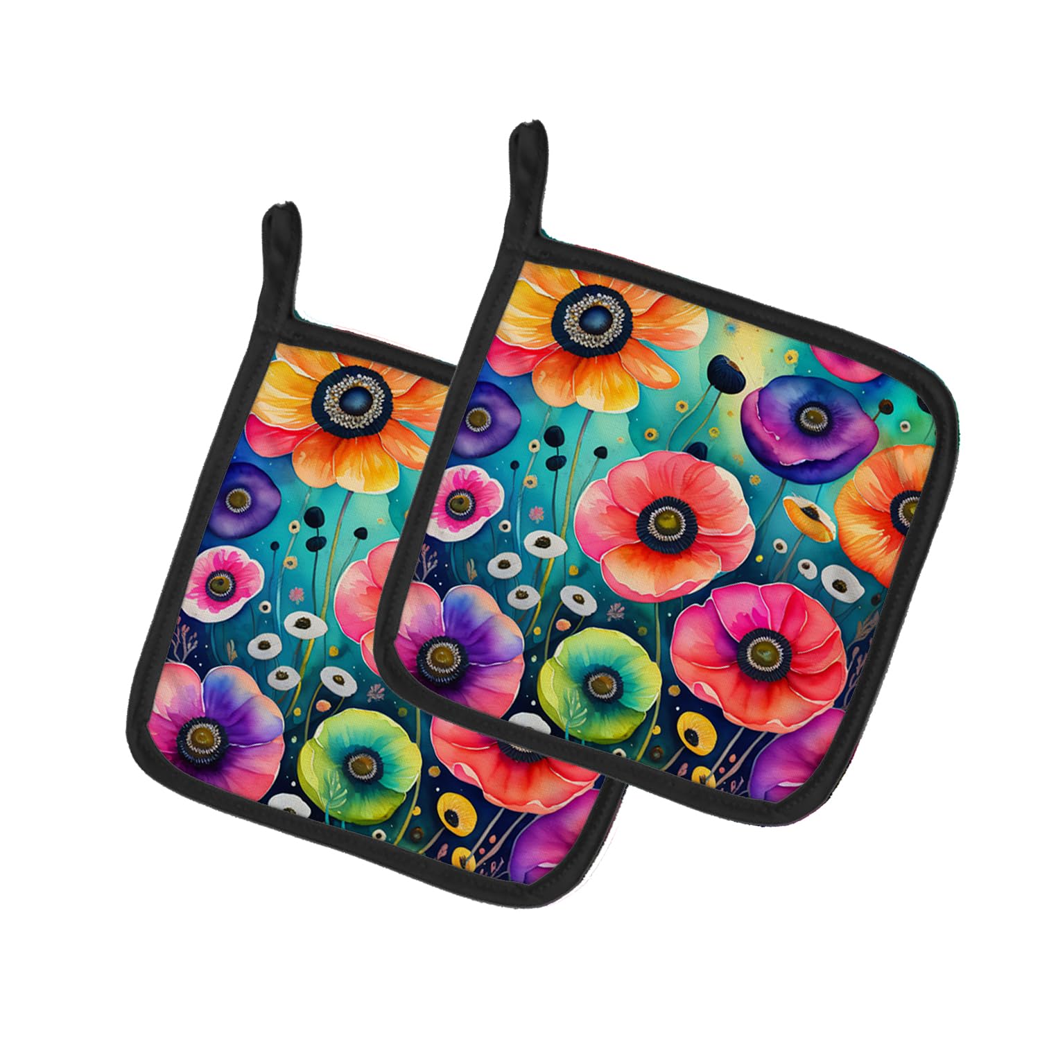 Colorful Anemones Pair of Pot Holders