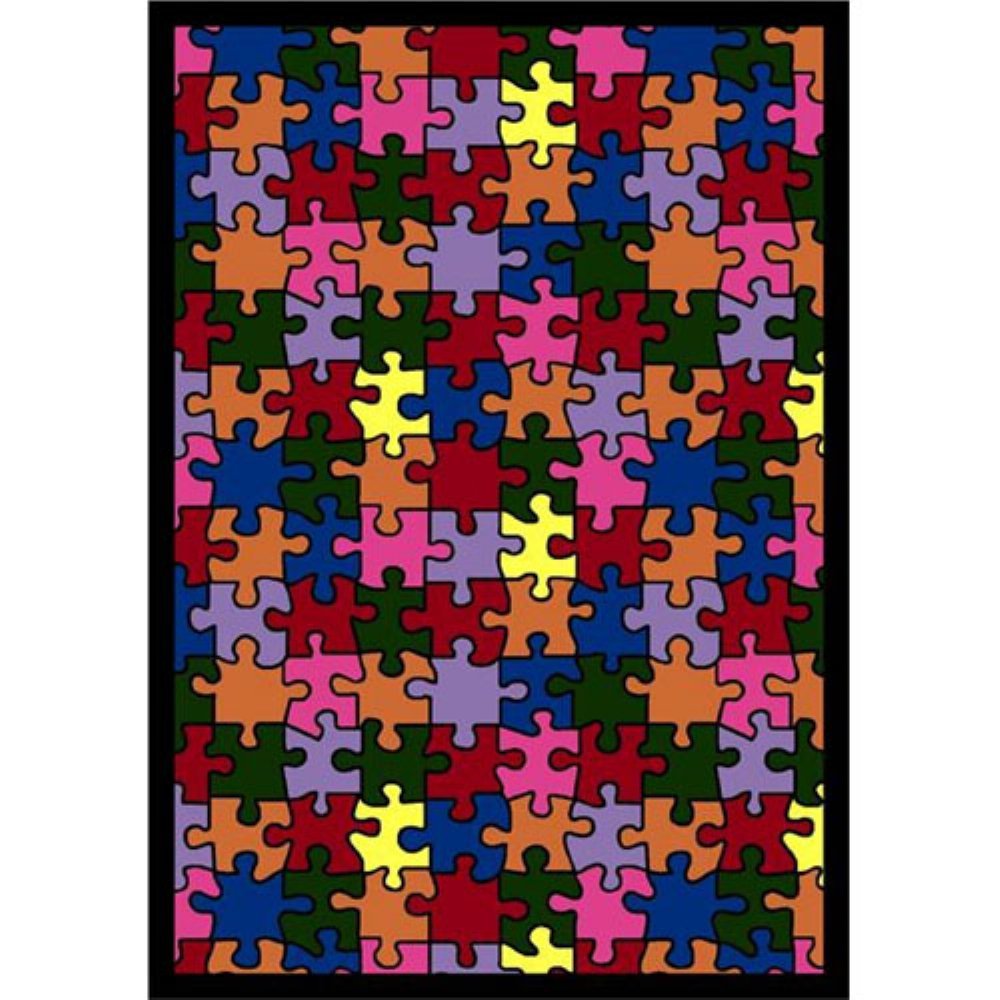 Puzzled 78 x 109??area rug in color Multi