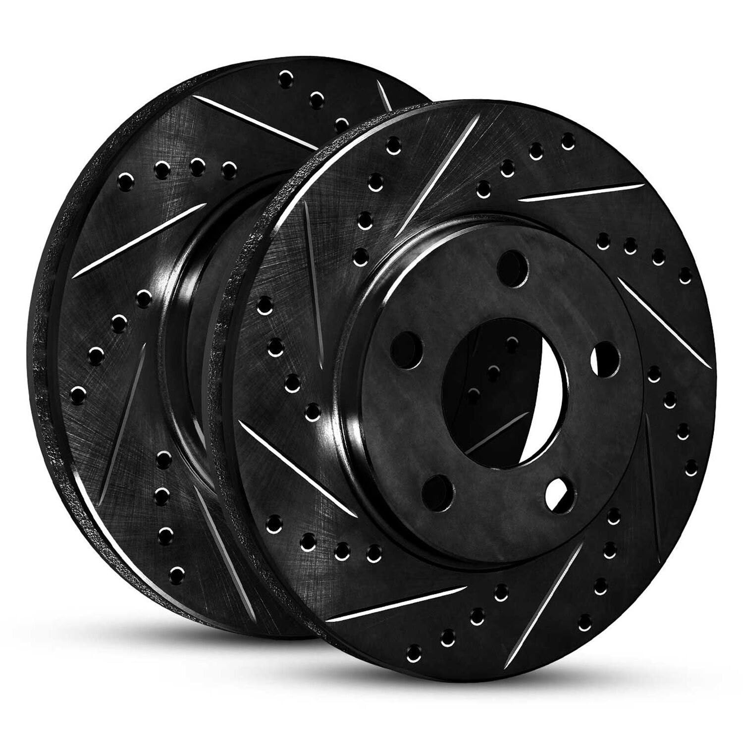 R1 Concepts Drilled and Slotted Black Disc Brake Rotor Set WHPN1-92053
