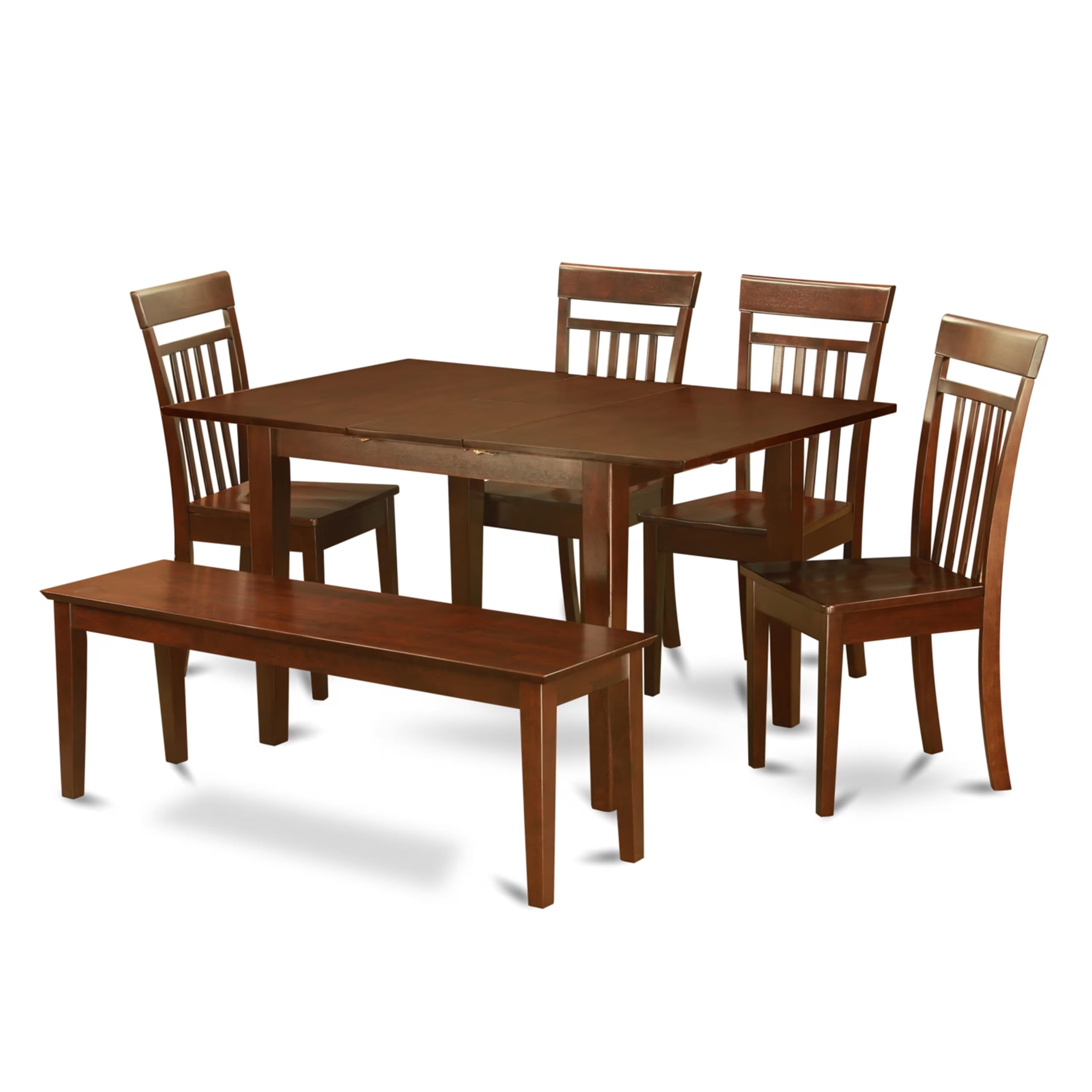 6  Pc  dinette  set-Kitchen  Table  and  4  Dining  Chairs  and  Dining  Bench