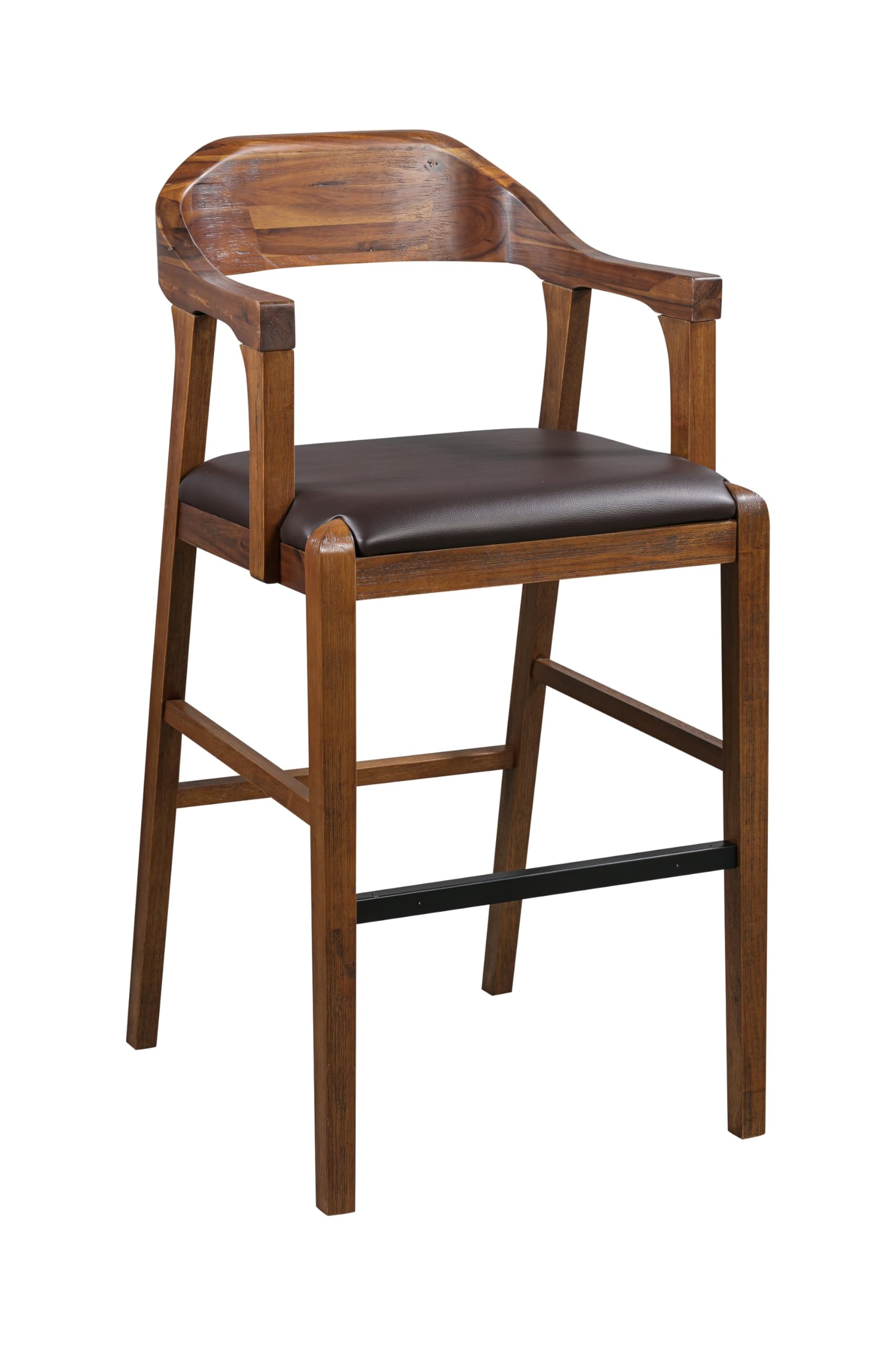 Rasmus Stationary Bar Stool - Chestnut Wire-Brush Finish