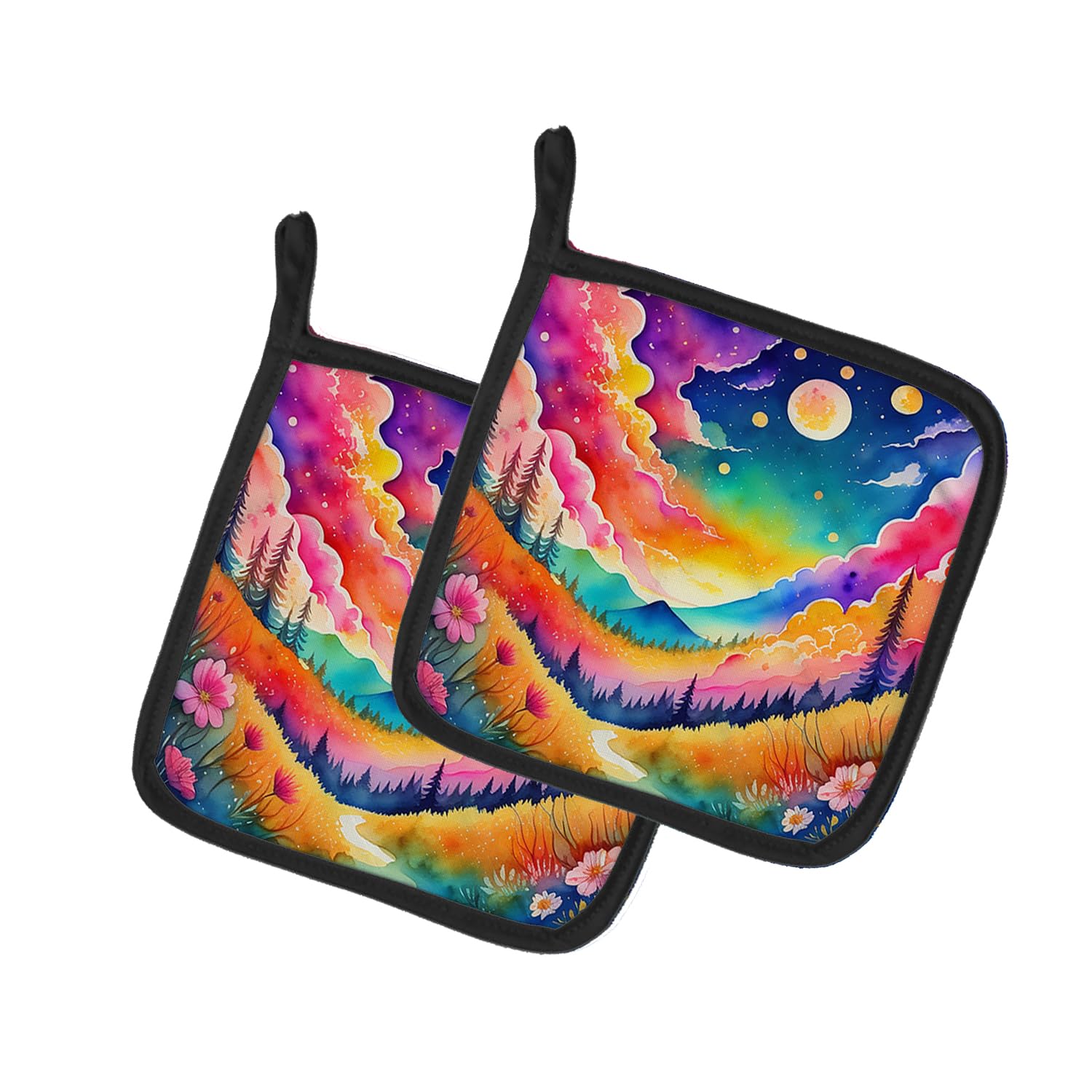 Colorful Stock, or gillyflower Pair of Pot Holders