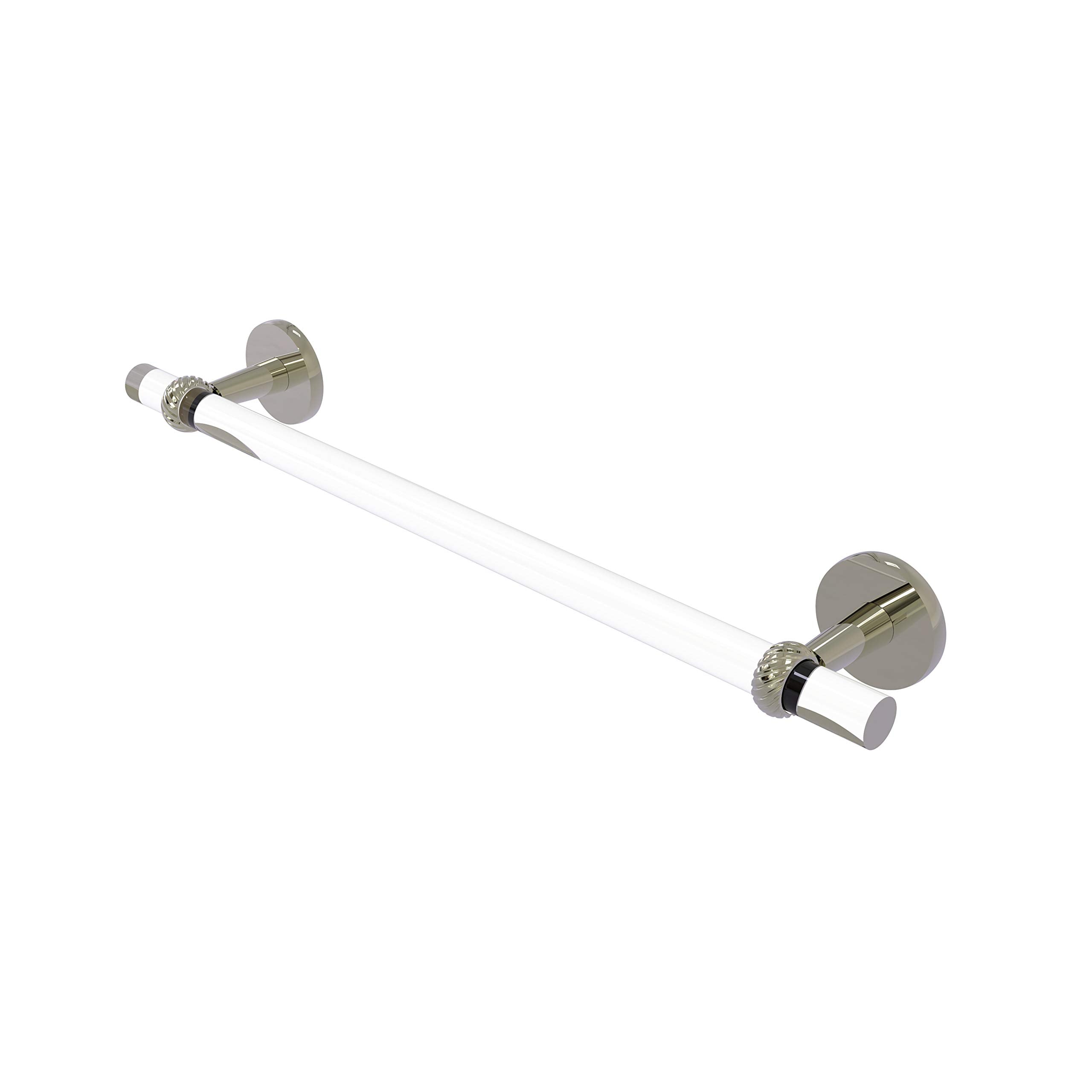 Clearview Collection 24 Inch Towel Bar with Twisted Accents - Polished Nickel