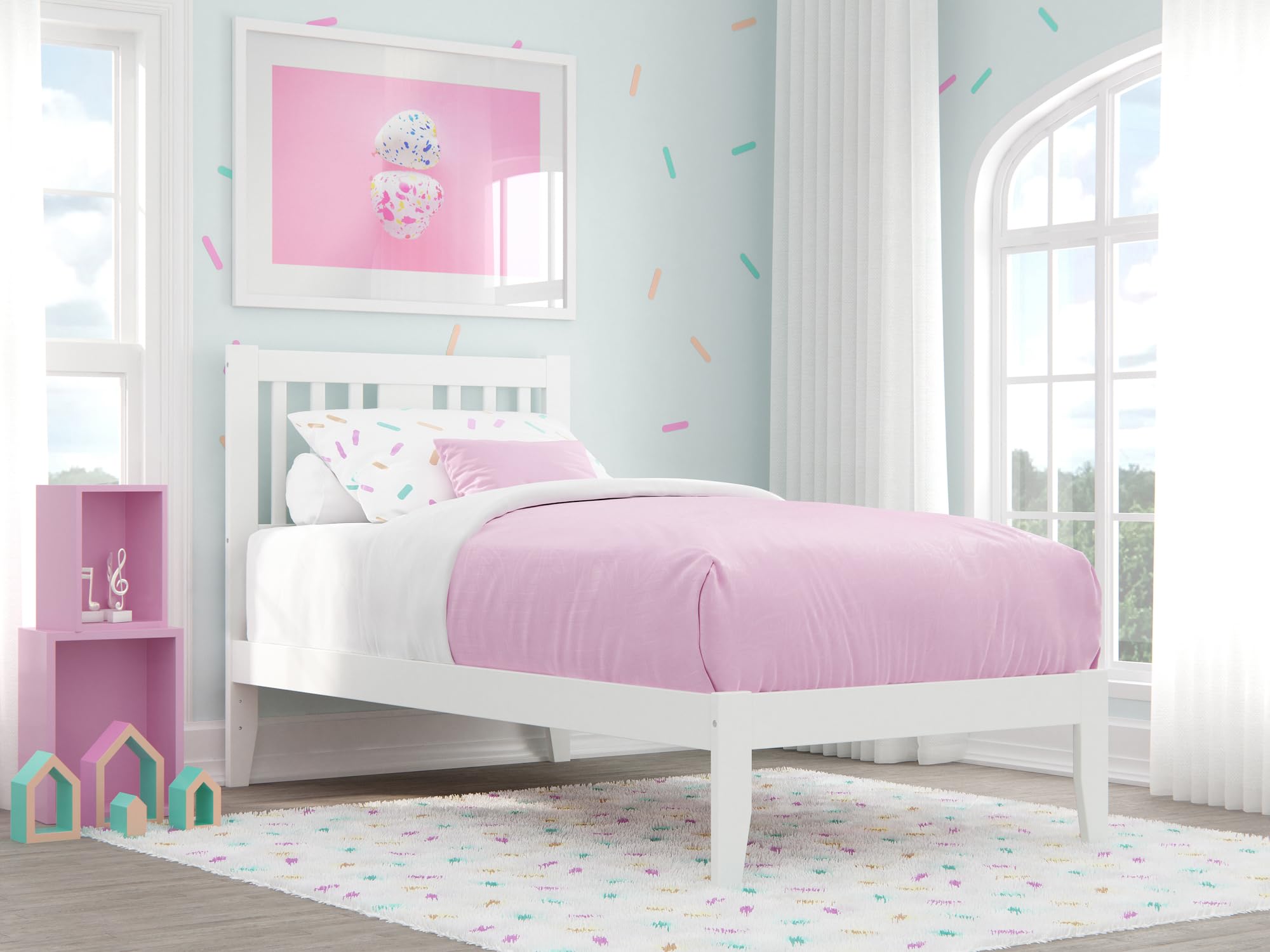 Tahoe Twin Platform Bed in White