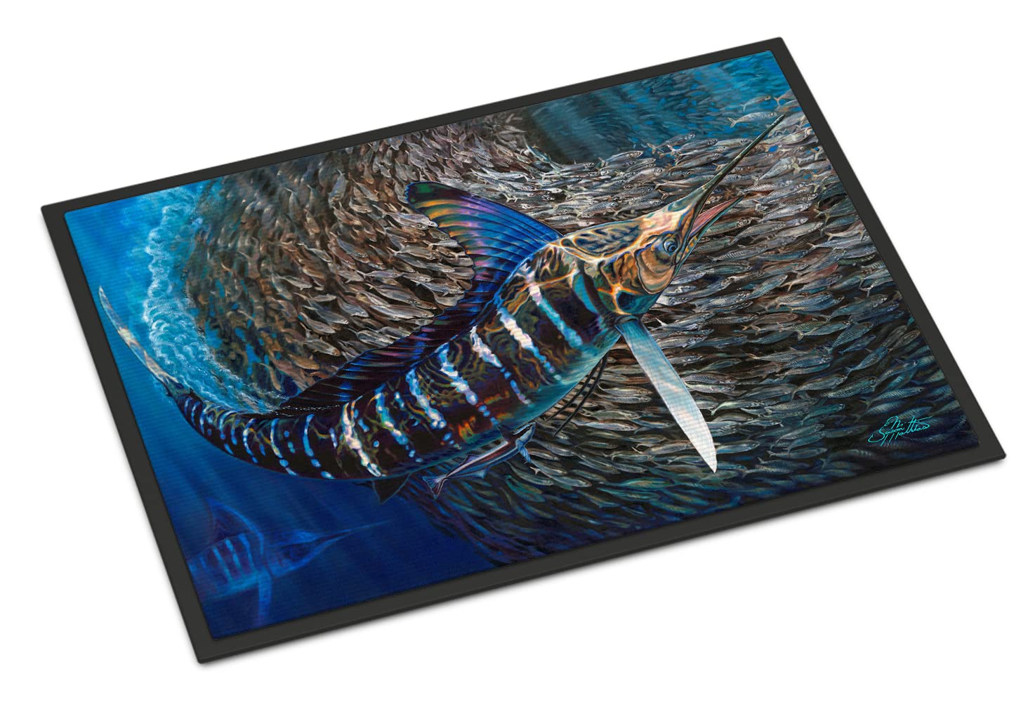 Striped Gem Striped Marlin Indoor or Outdoor Mat 18x27