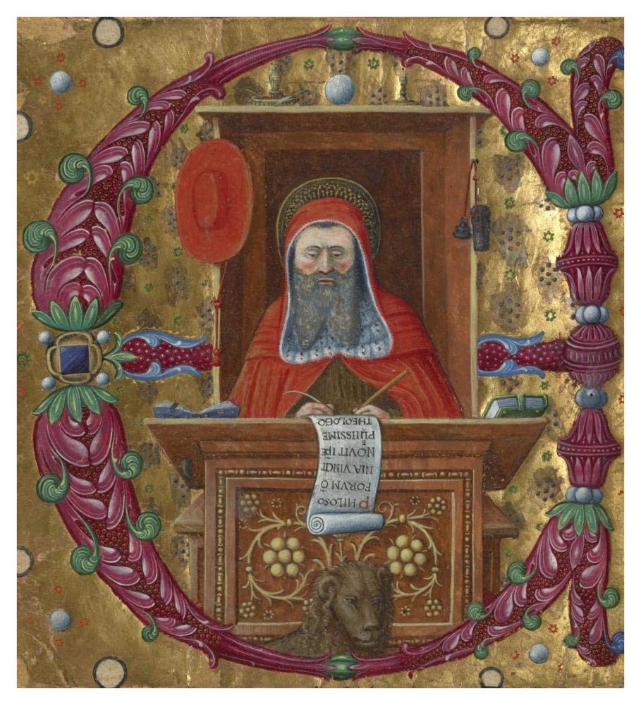 Initial E:  Saint Jerome in His Study-Paper Art-38x42”