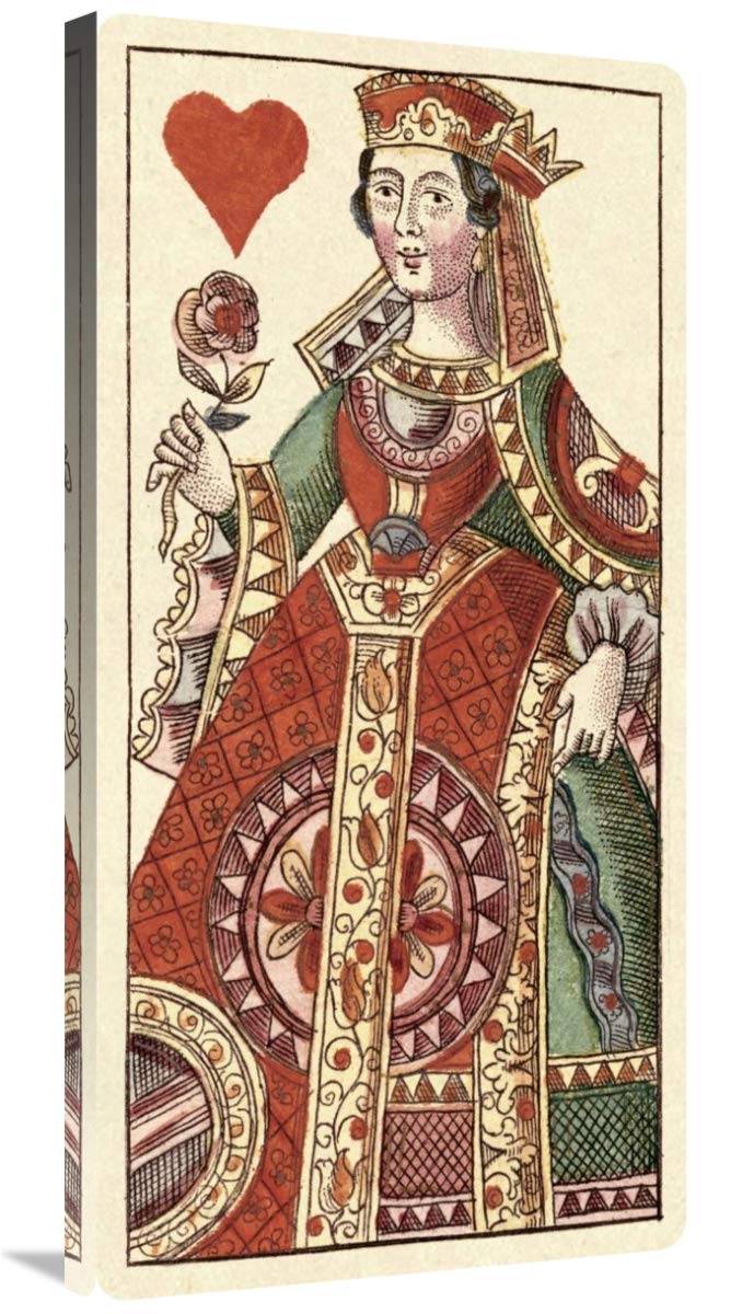 Queen of Hearts (Bauern Hochzeit Deck)-Canvas Art-18x36”
