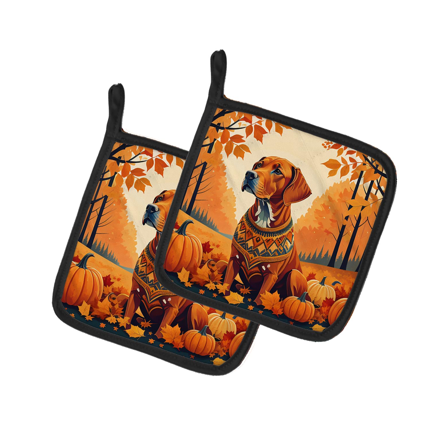 Vizsla Fall Pair of Pot Holders