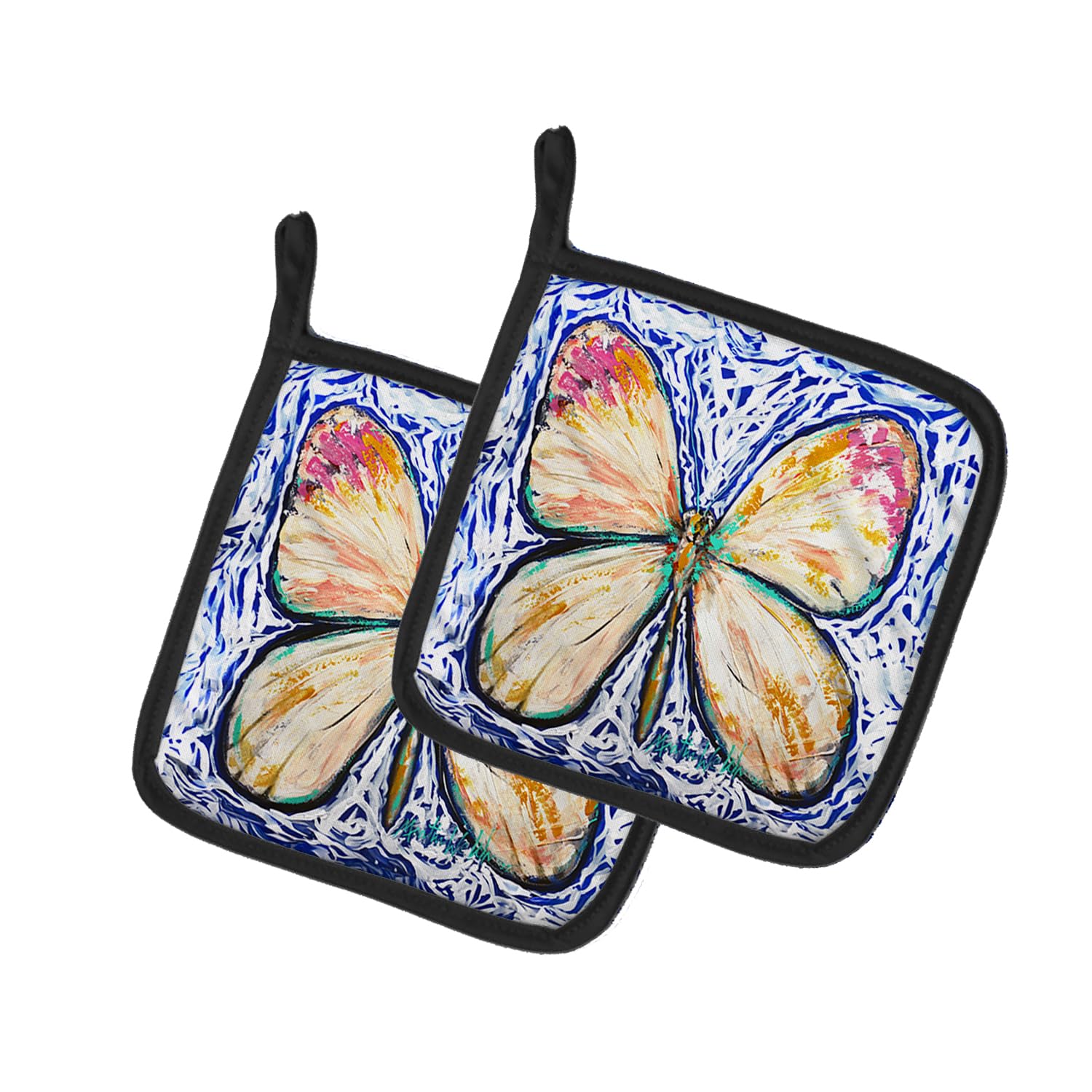 Butterfly Violet Tip Pair of Pot Holders