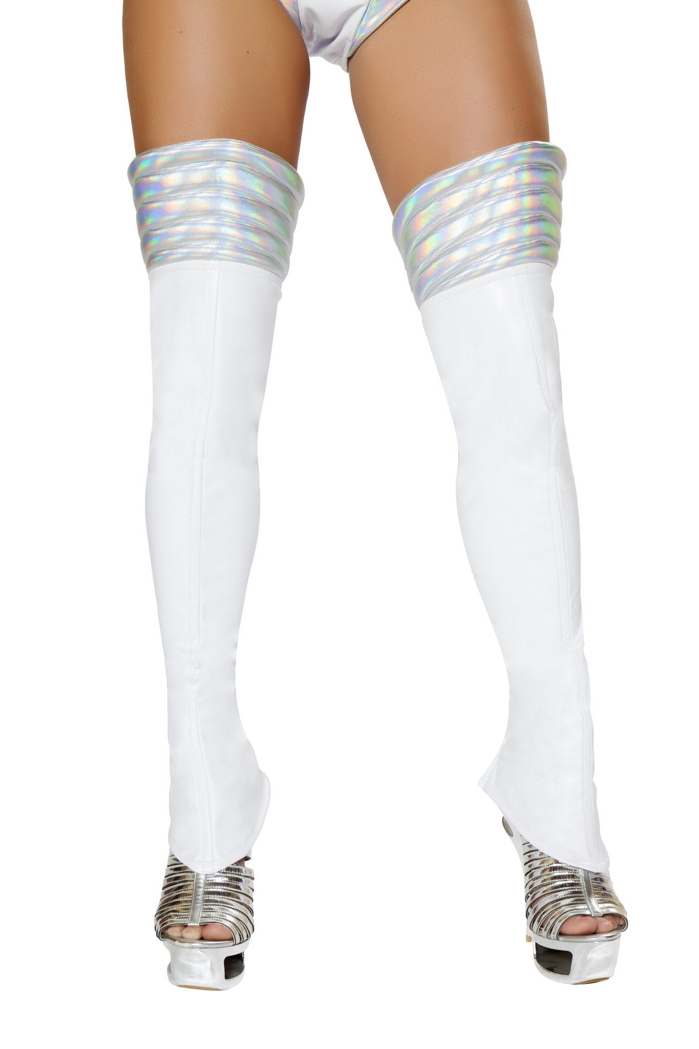 LW4739 - White Space Girl Leggings - One Size / White/Silver