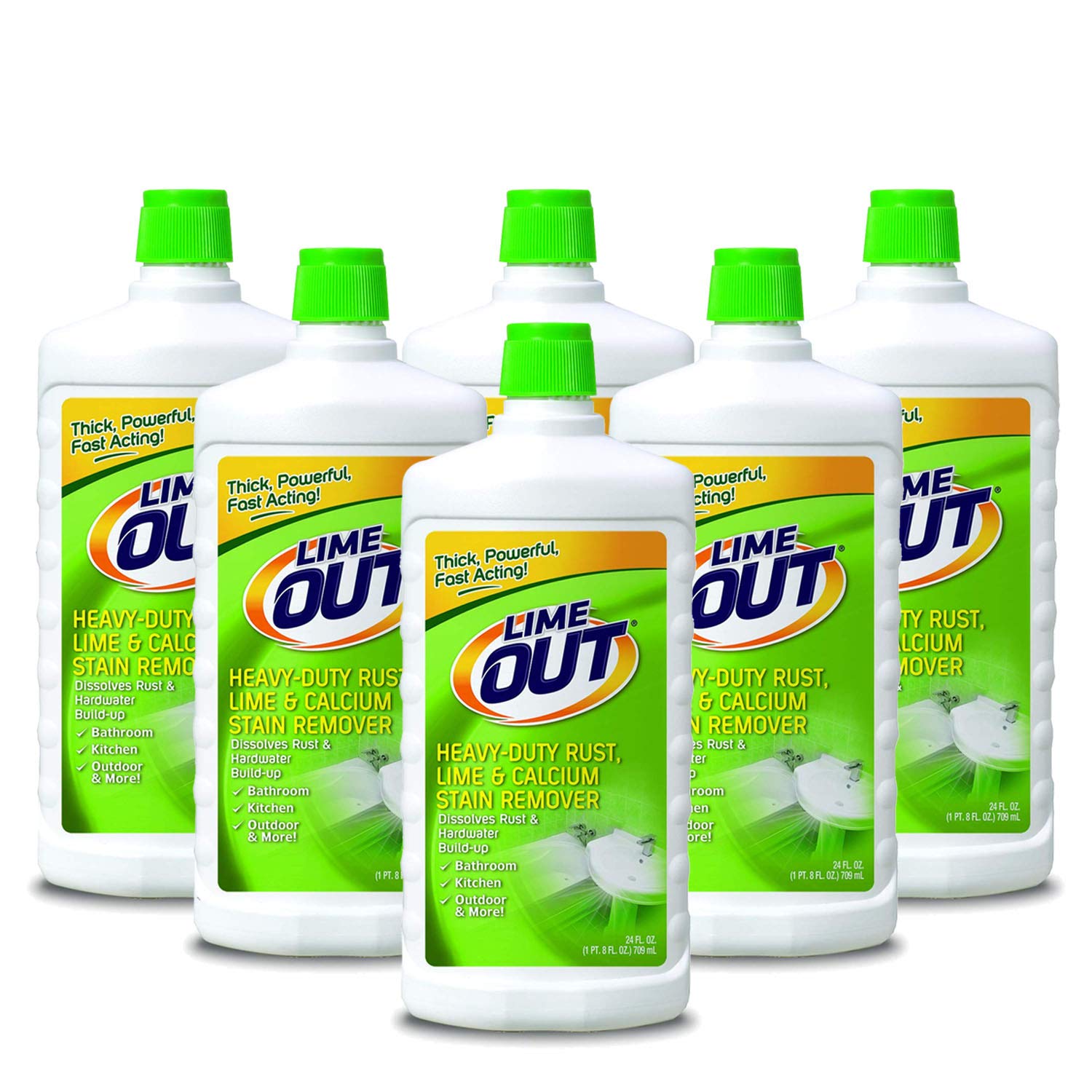 Summit Brands Lime Out Heavy-Duty Rust, Lime, Calcium, Rust Stain Remover, 24 Ounce, Pack Of 6