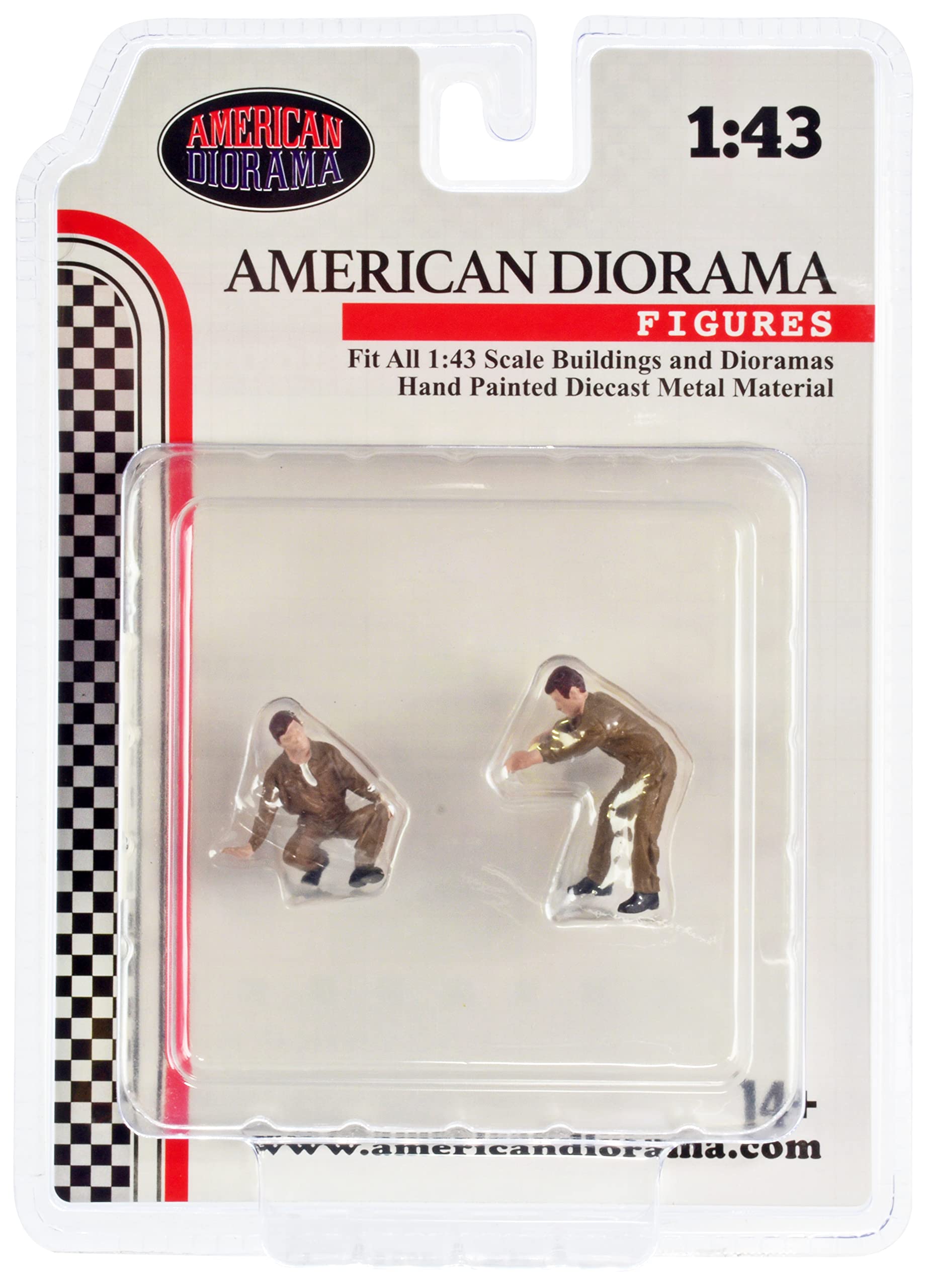Race Day Two Diecast Figures Set 5 for 1/43 Scale Models by American Diorama