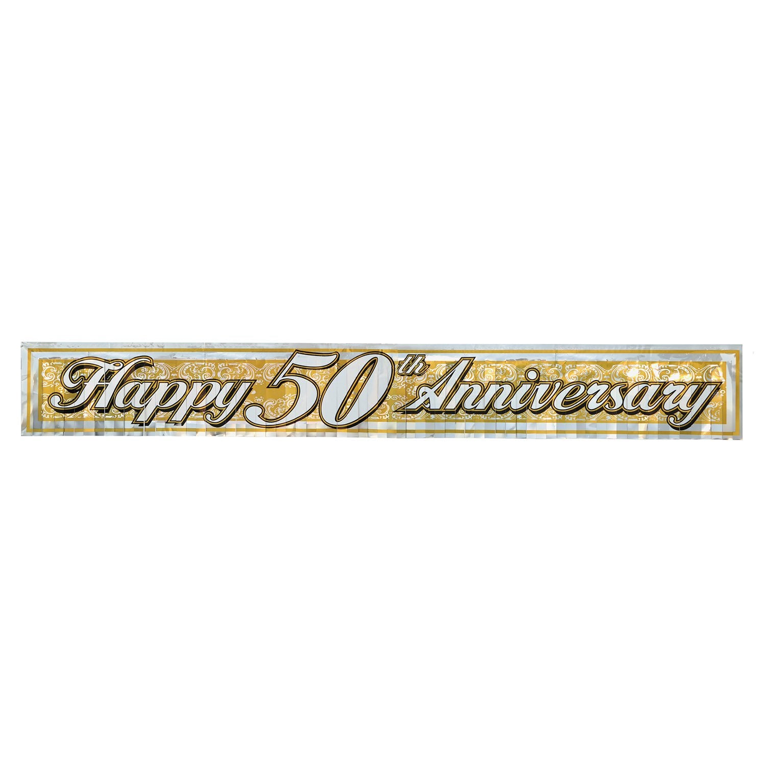 Metallic 50th Anniversary Fringe Banner (Pack of 12)