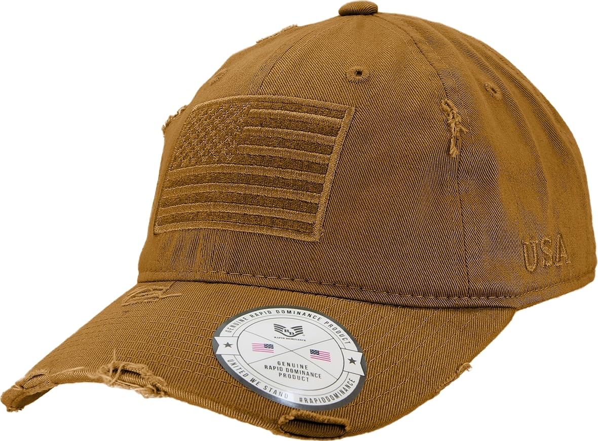 Vintage USA Flag Patch Cap, Coyote