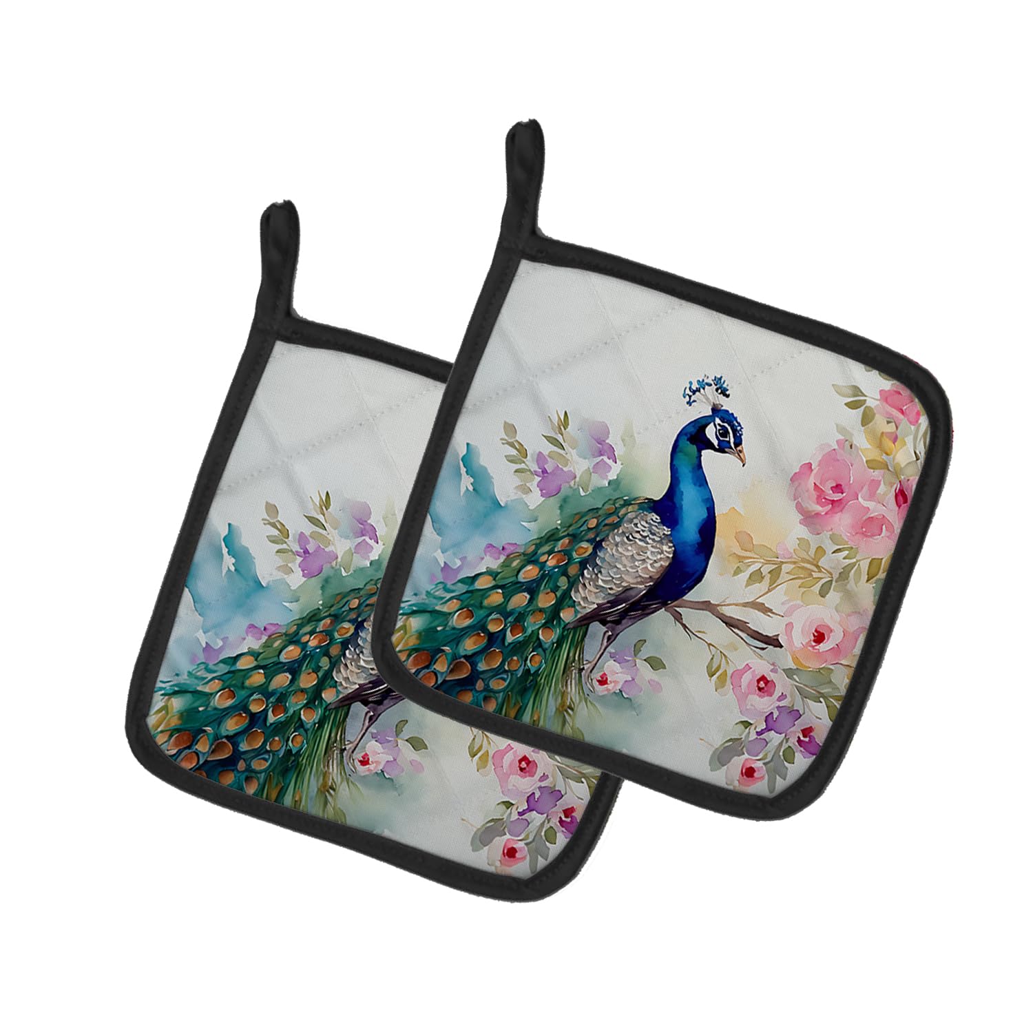 Peacock Pair of Pot Holders