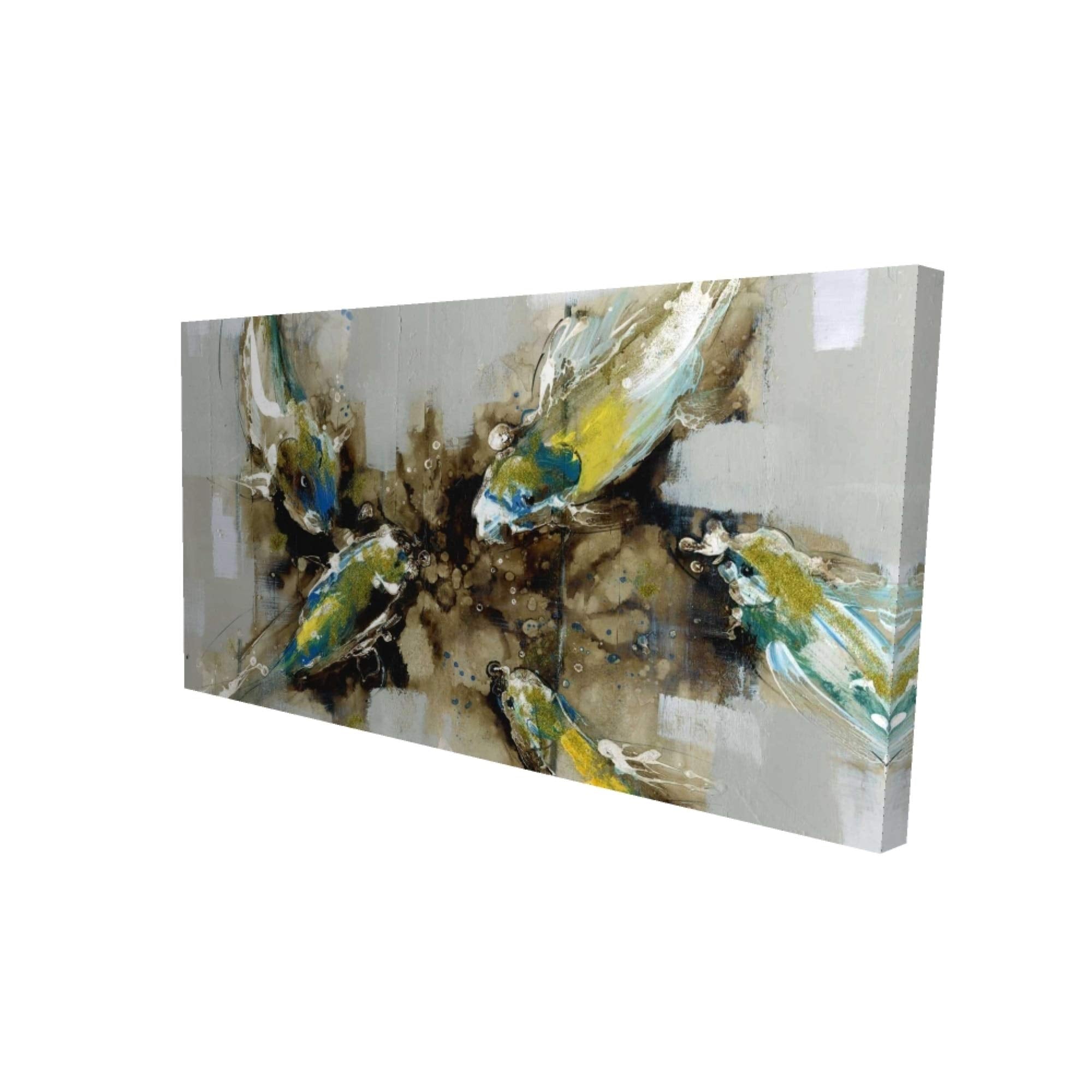 Four Abstract Koi Fishes - Print on canvas by Begin Edition