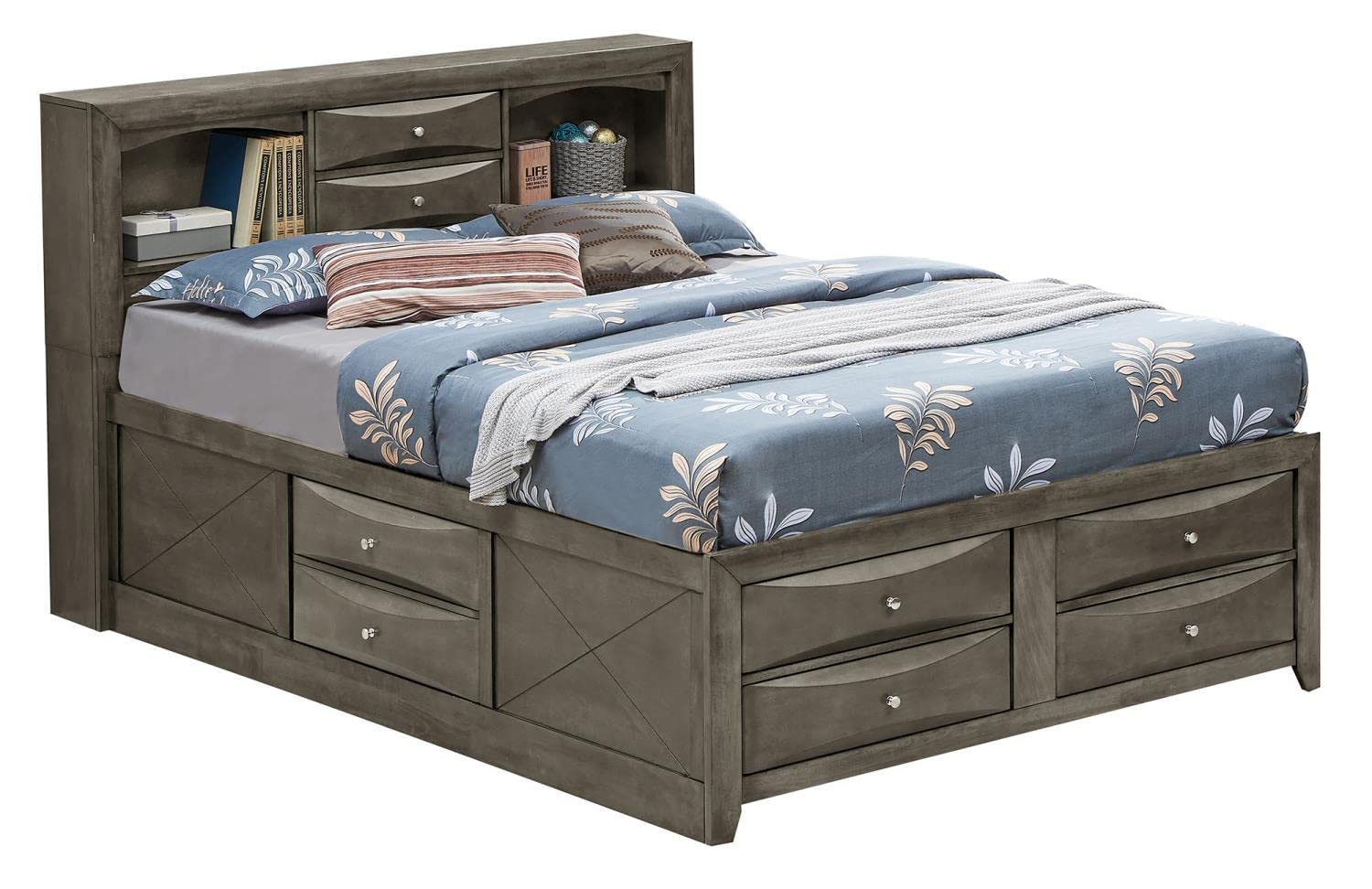 Marilla Gray Full Panel Beds