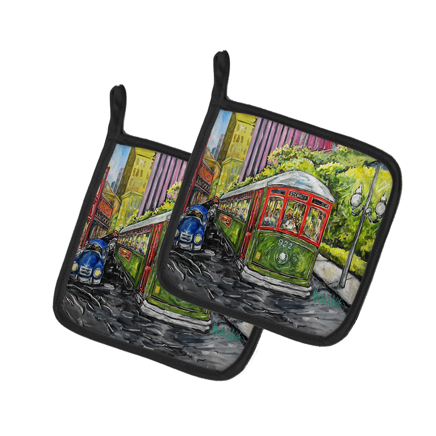 Saint Charles No. 922 Streetcar Again Pair of Pot Holders