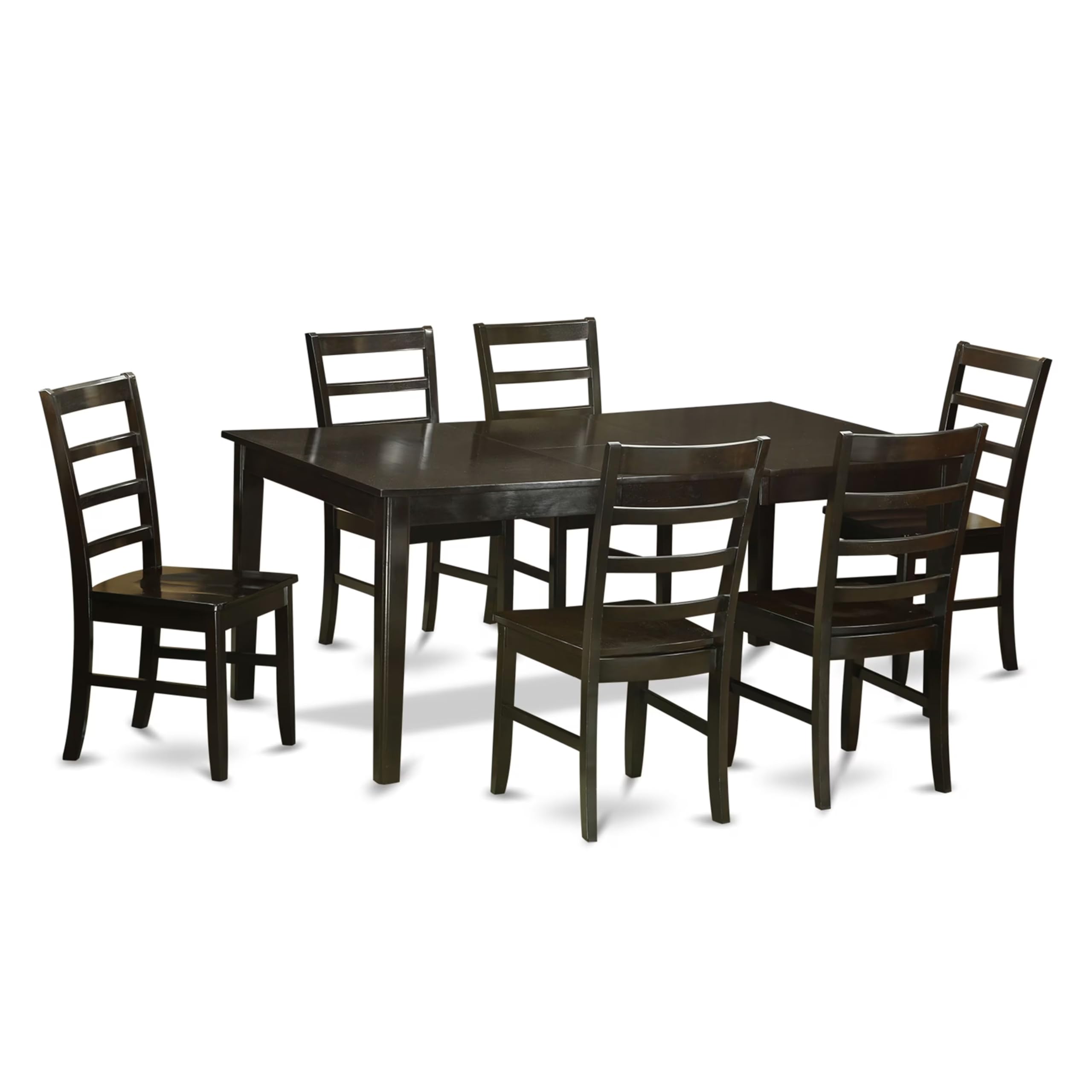 HEPF7-CAP-W 7 Pc Dining room set-Table with Leaf and 6 Kitchen Chairs.