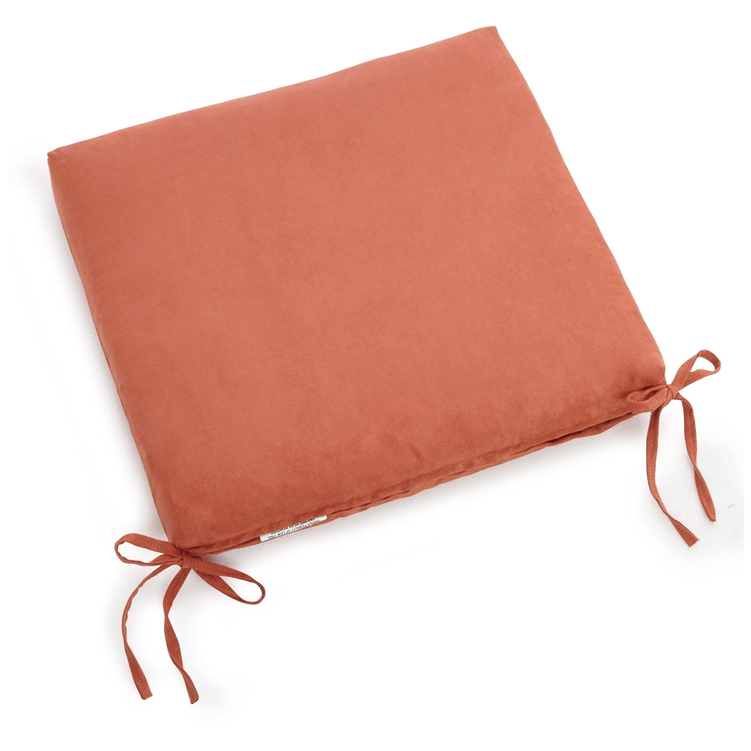 20-inch by 19-inch Solid Microsuede Chair Cushion - Spice