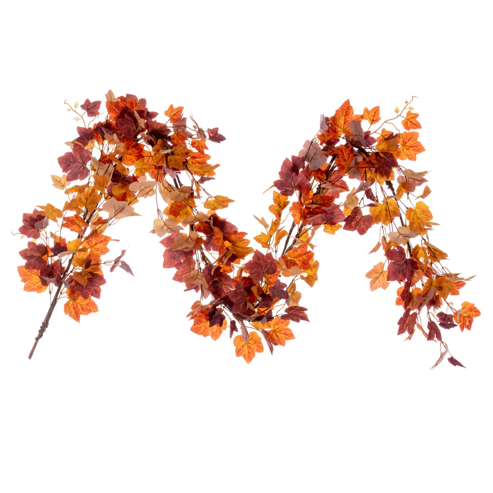 Casafoyer 60” Orange Fall Maple Leaf Garland - (Pack Of 2)