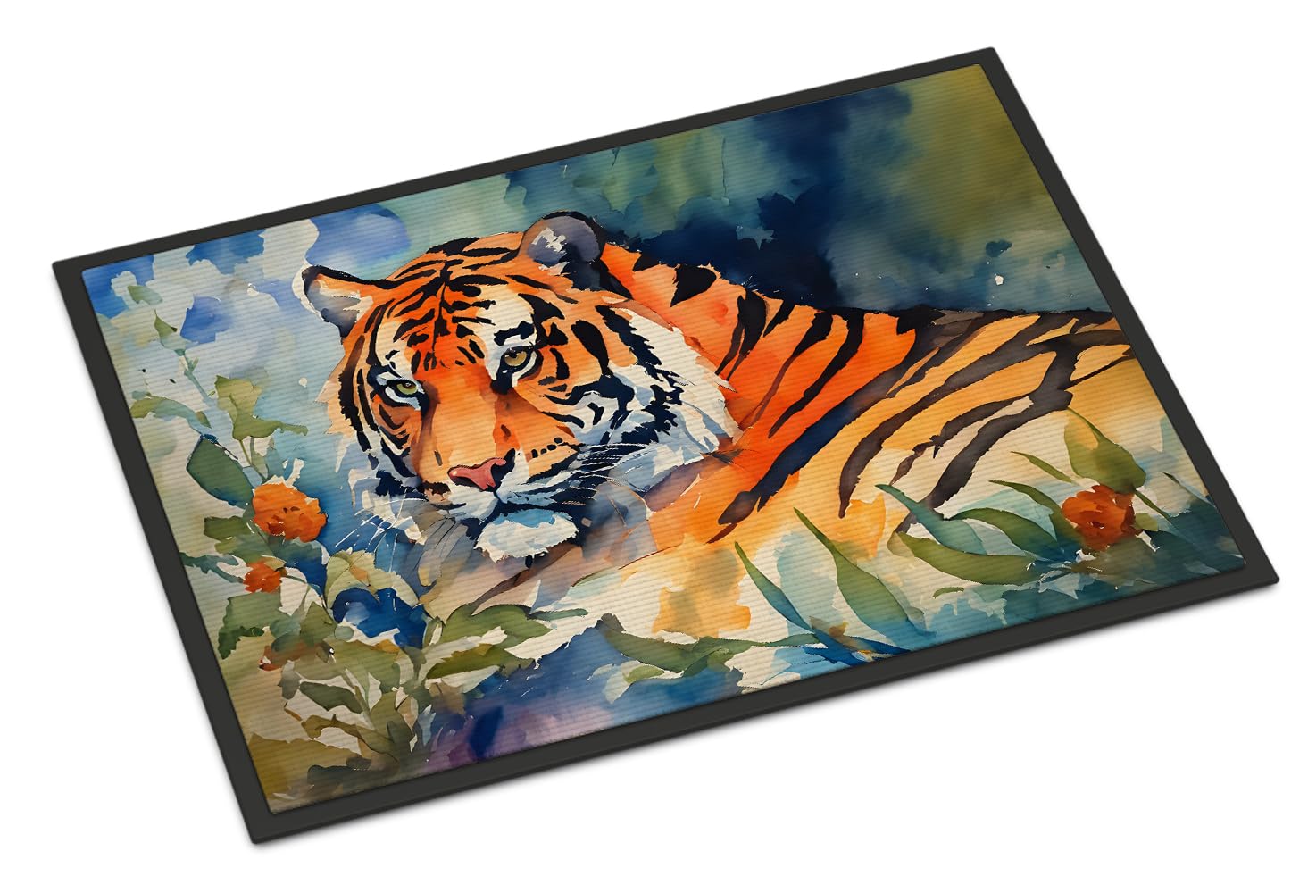 Carolines Treasures DAC2991MAT Tiger Doormat Front Door Mat Indoor Outdoor Rugs for Entryway, Non Slip Washable Low Pile, 18H X 27W