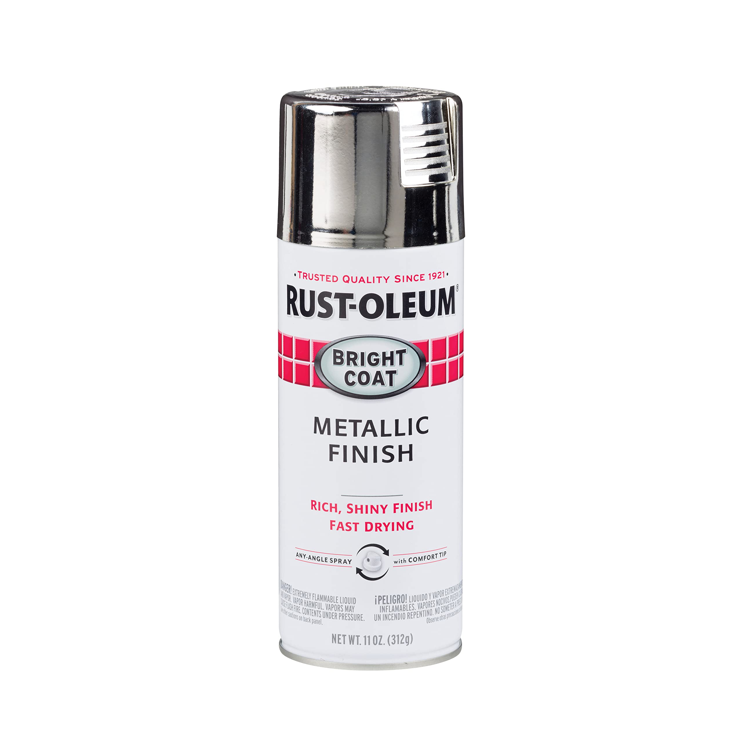 Rust-Oleum 7718830 Stops Rust Bright Coat Metallic Spray Paint, 11 Ounce (Pack Of 1), Chrome