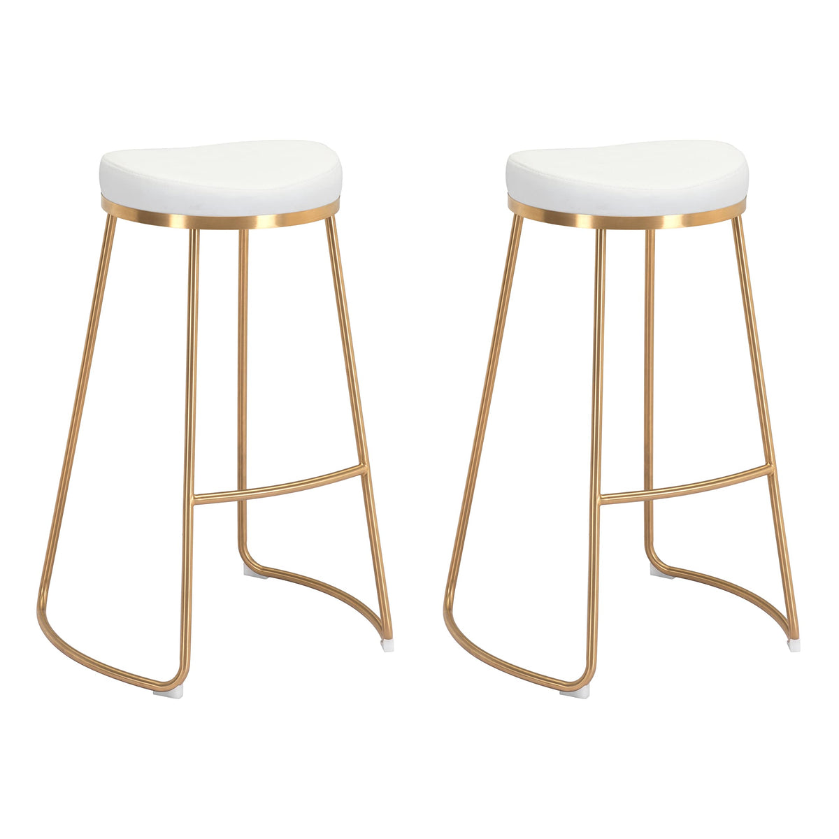 Bree Barstool (Set Of 2) White & Gold