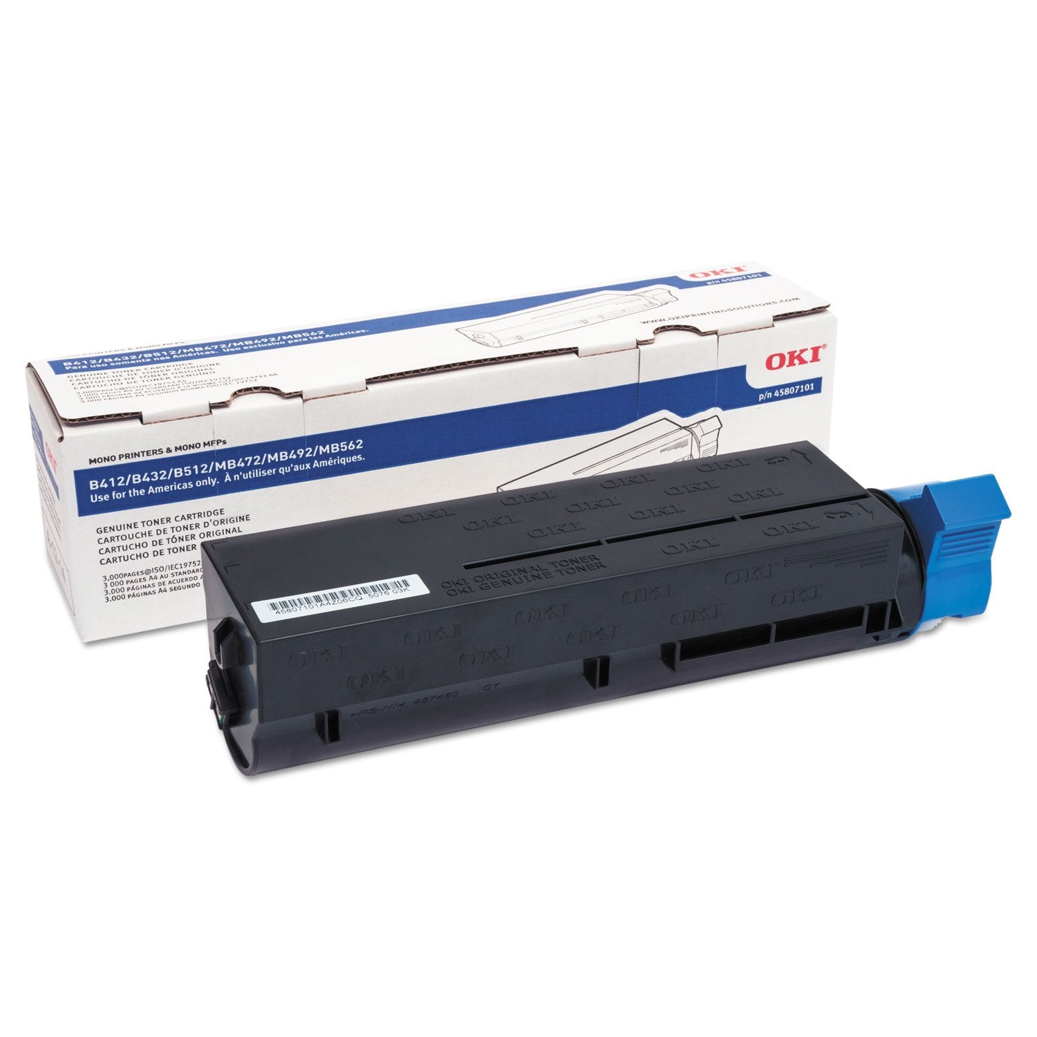 OKIDATA B412DN 1-SD YLD BLACK TONER, 3k yield