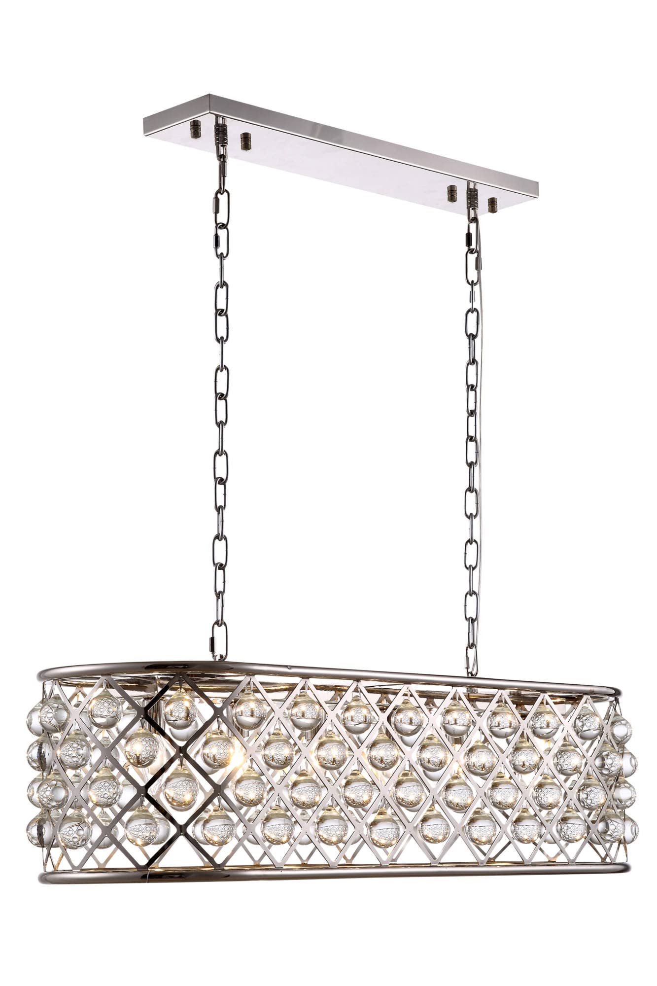 Madison 6 light polished Nickel Chandelier Clear Royal Cut Crystal