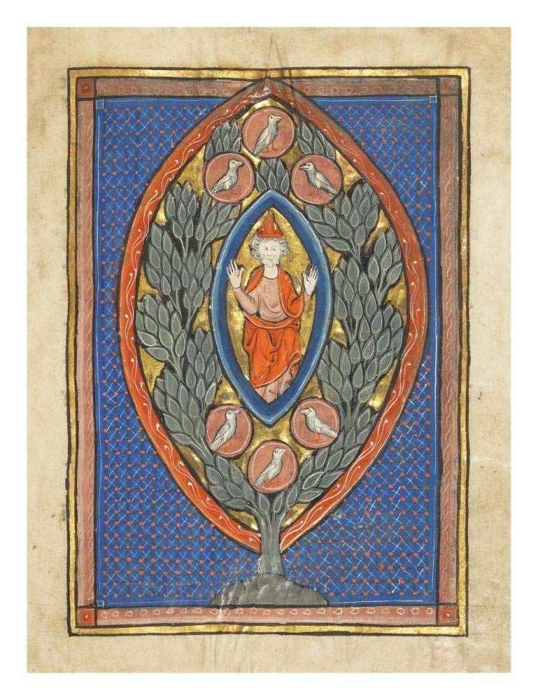 A Man Enthroned within a Mandorla in a Tree-Paper Art-20x26”