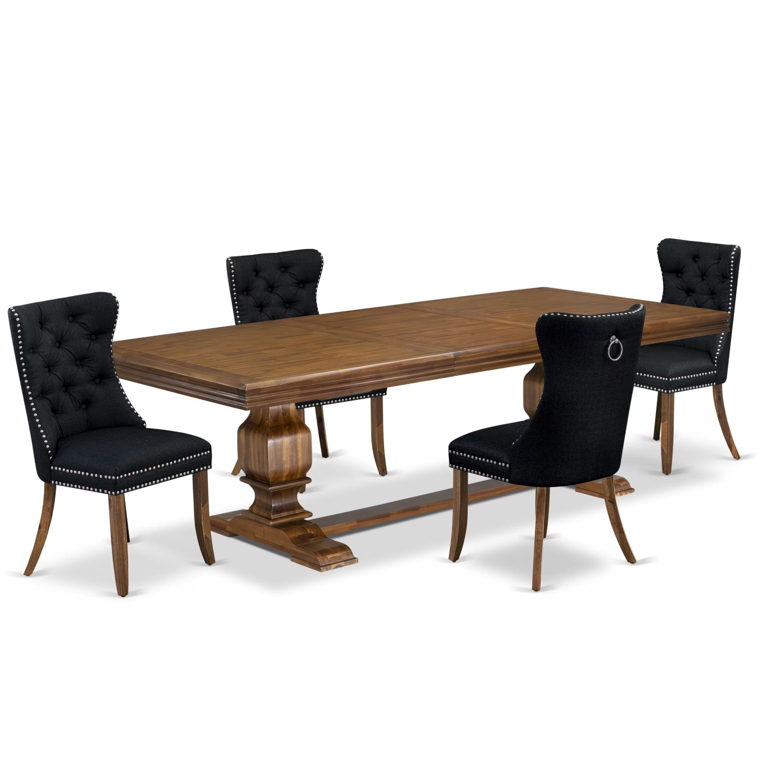 5 Pieces Modern Dining Set a Rectangle Kitchen Table and 4 Dining Chairs