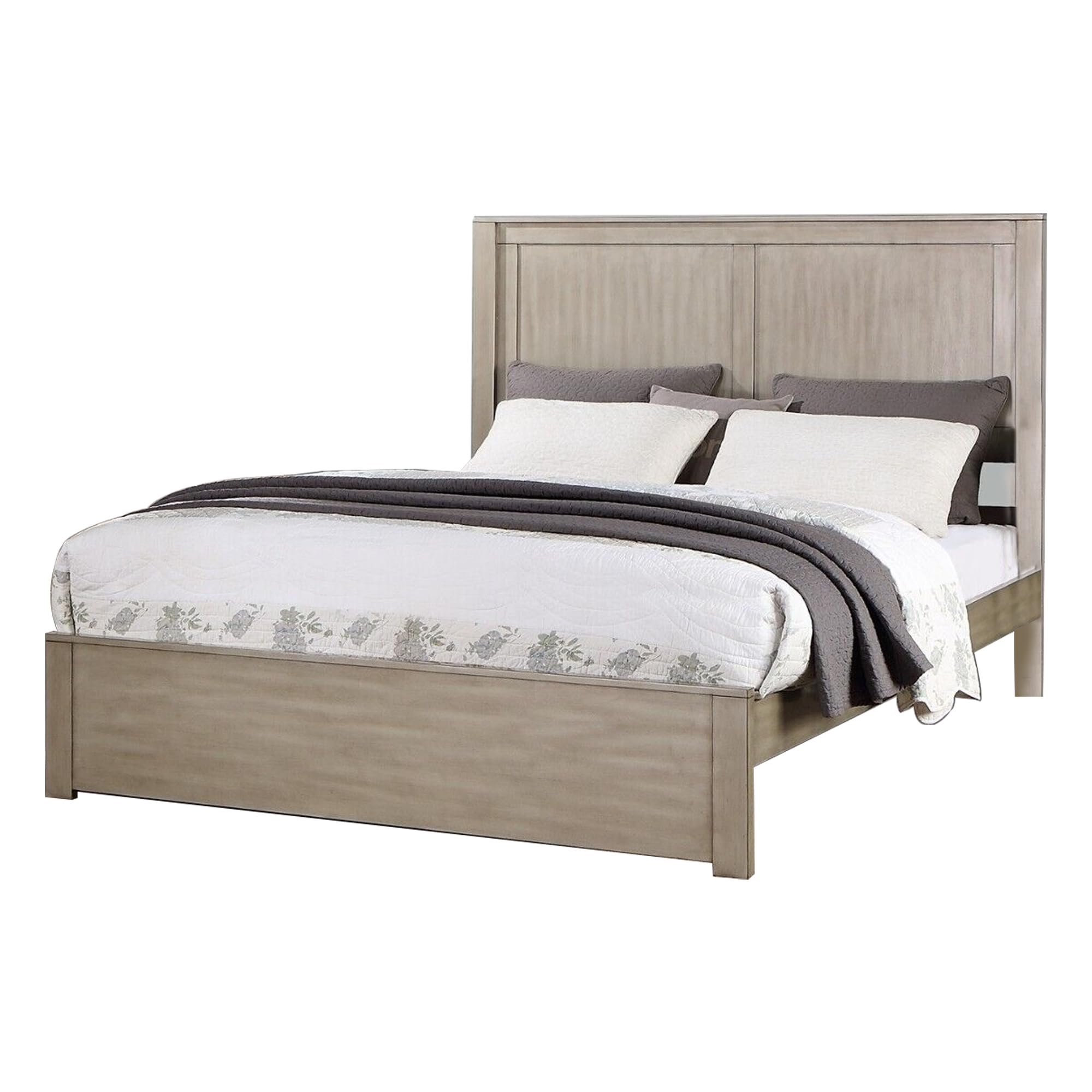 Kali Platform California King Bed, Panel Rectangular Design, Light Tan Wood