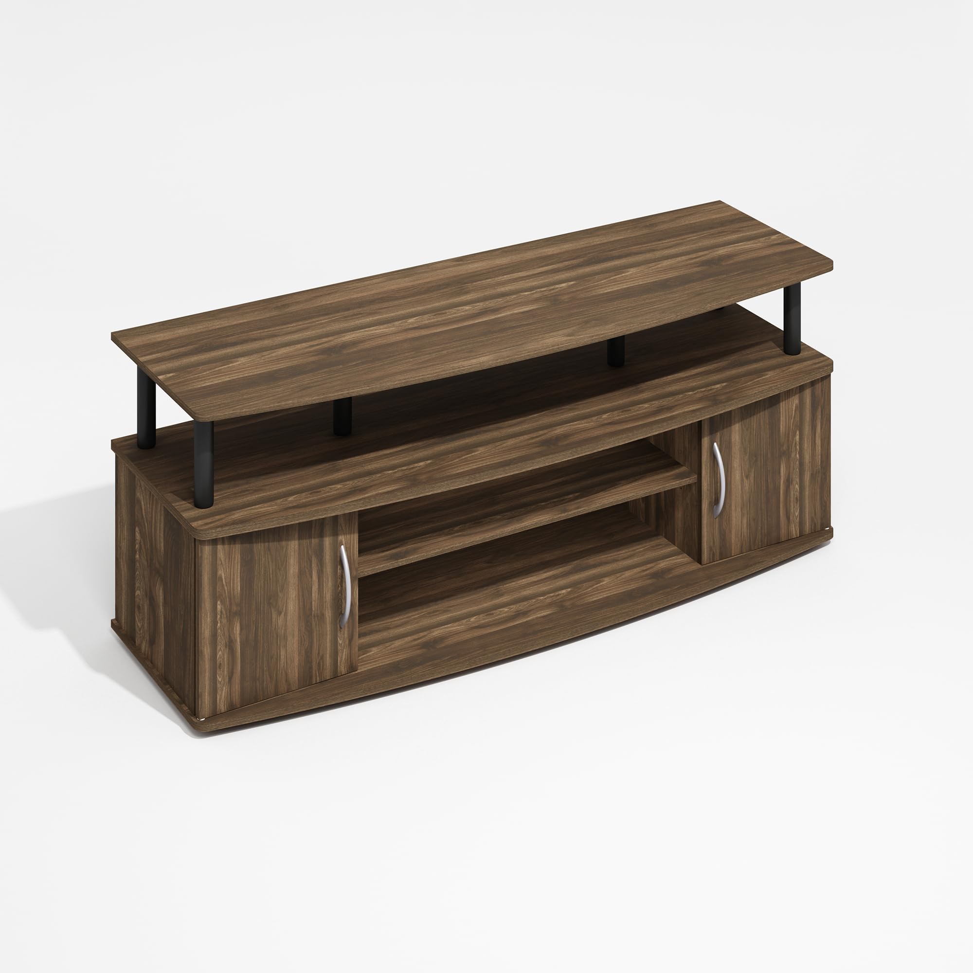 Furinno JAYA Large Entertainment Center Hold up to 55-IN TV, Brown Walnut/Black