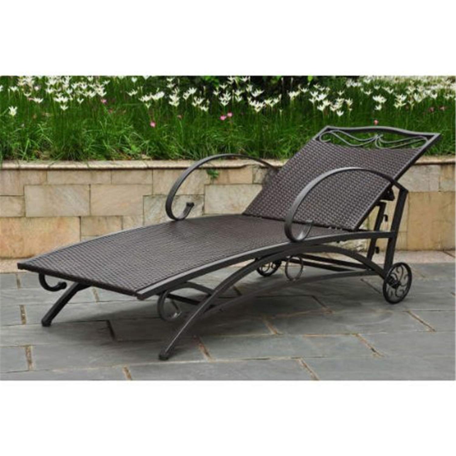 Valencia Resin Wicker/ Steel Multi-position Chaise Lounge - Chocolate