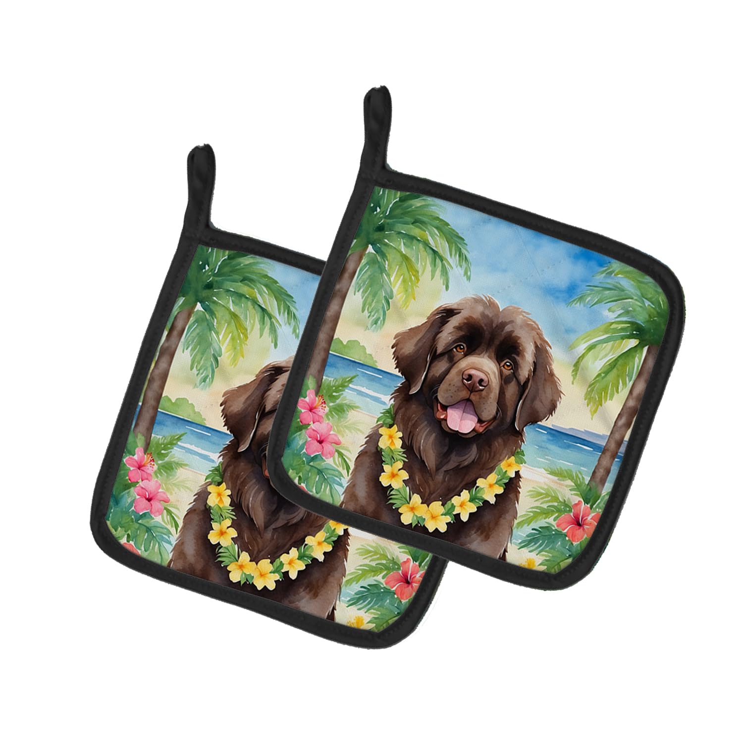 Newfoundland Luau Pair of Pot Holders