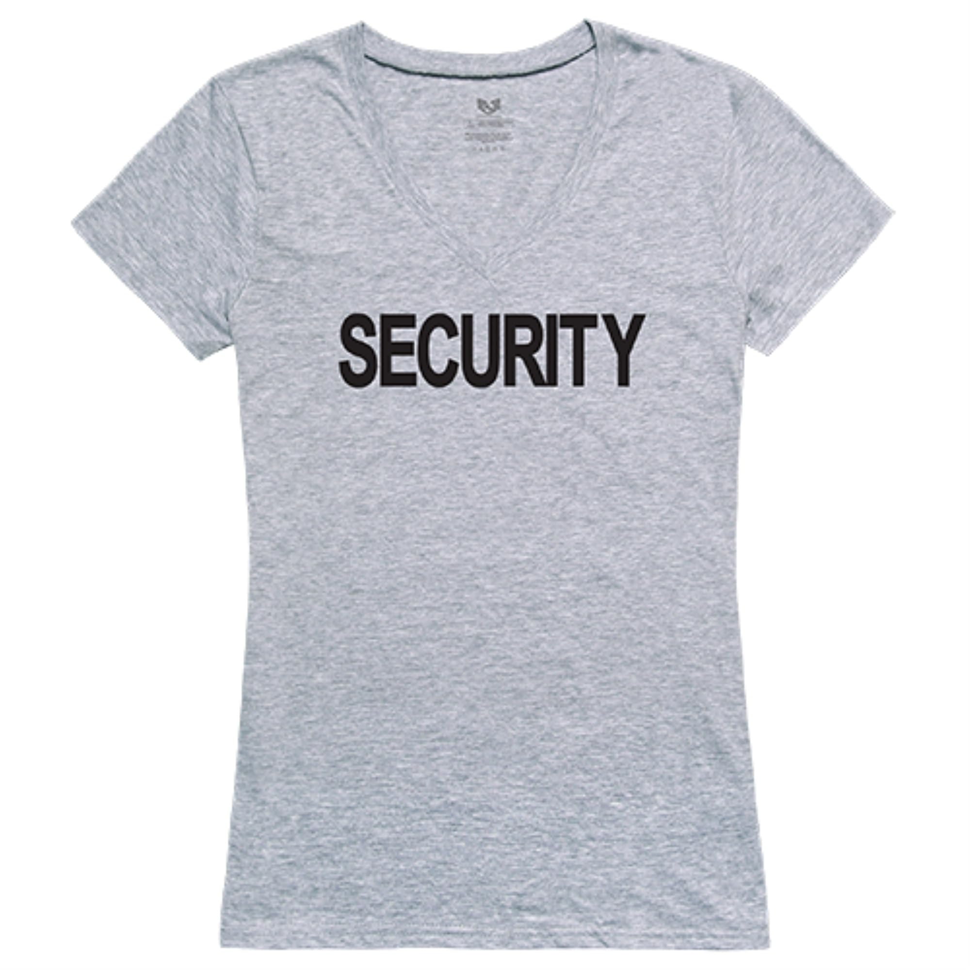 Graphic V-Neck, Security, H.Grey, L