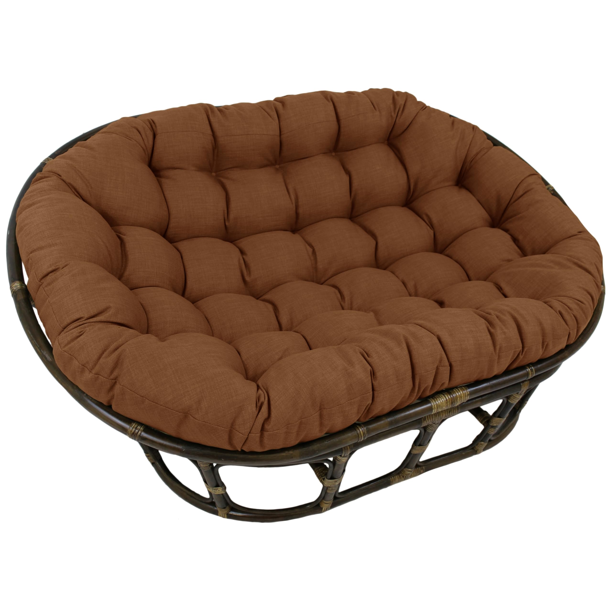 65-inch by 48-inch Solid Outdoor Spun Polyester Double Papasan Cushion  93304-REO-SOL-09