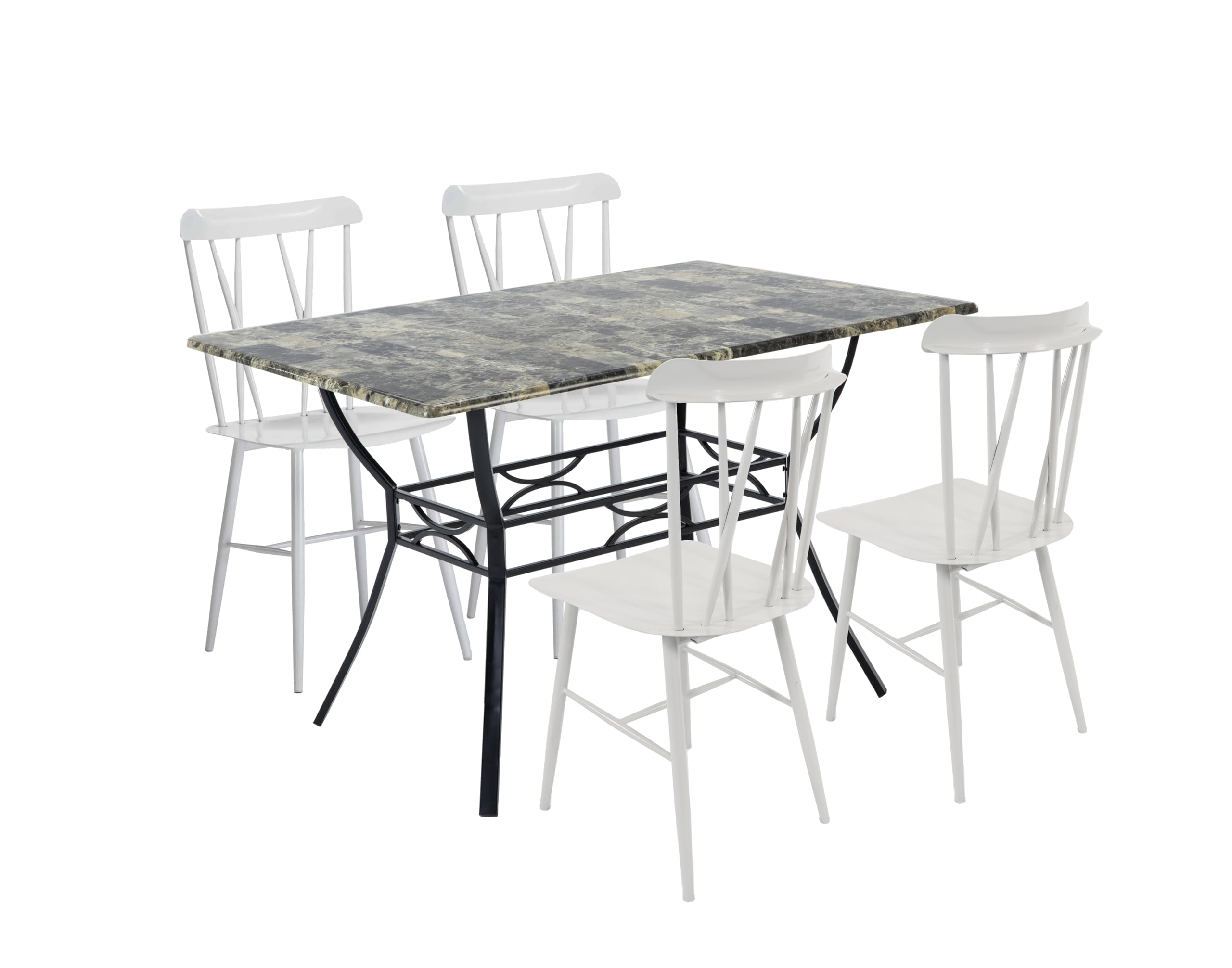 Bastian 5Pc Dining Set - White Finish